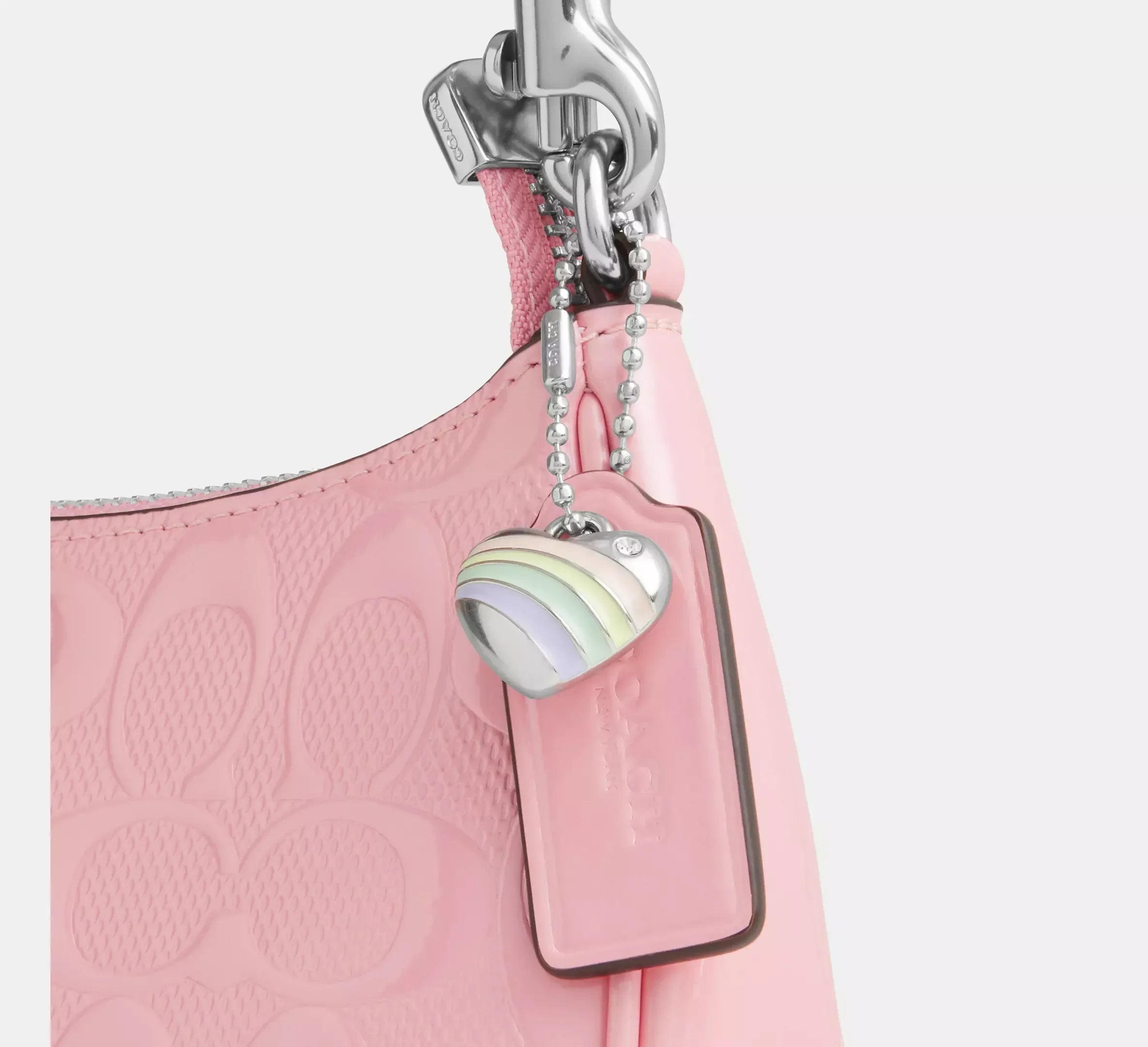 Coach Teri Mini Crossbody Bag In Signature Leather With Heart Charm – Silver - Sneaker Türkiye