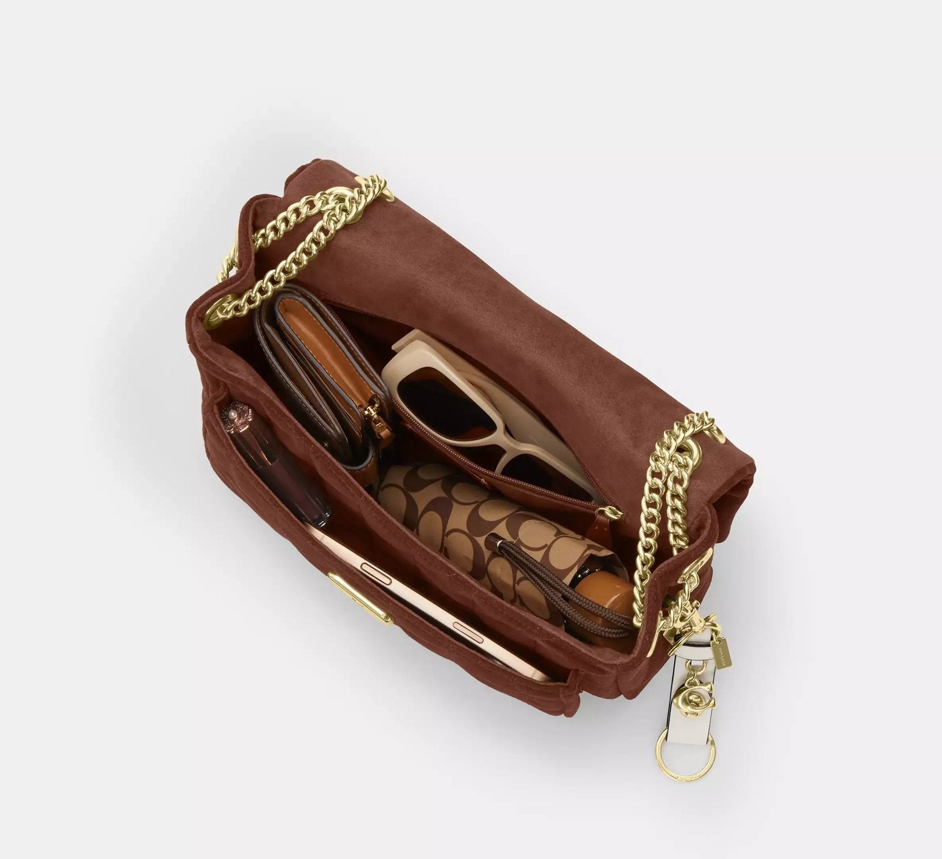 Coach Elodie Crossbody Bag With Quilting – Gold/Vintage Brown/Maple - Sneaker Türkiye
