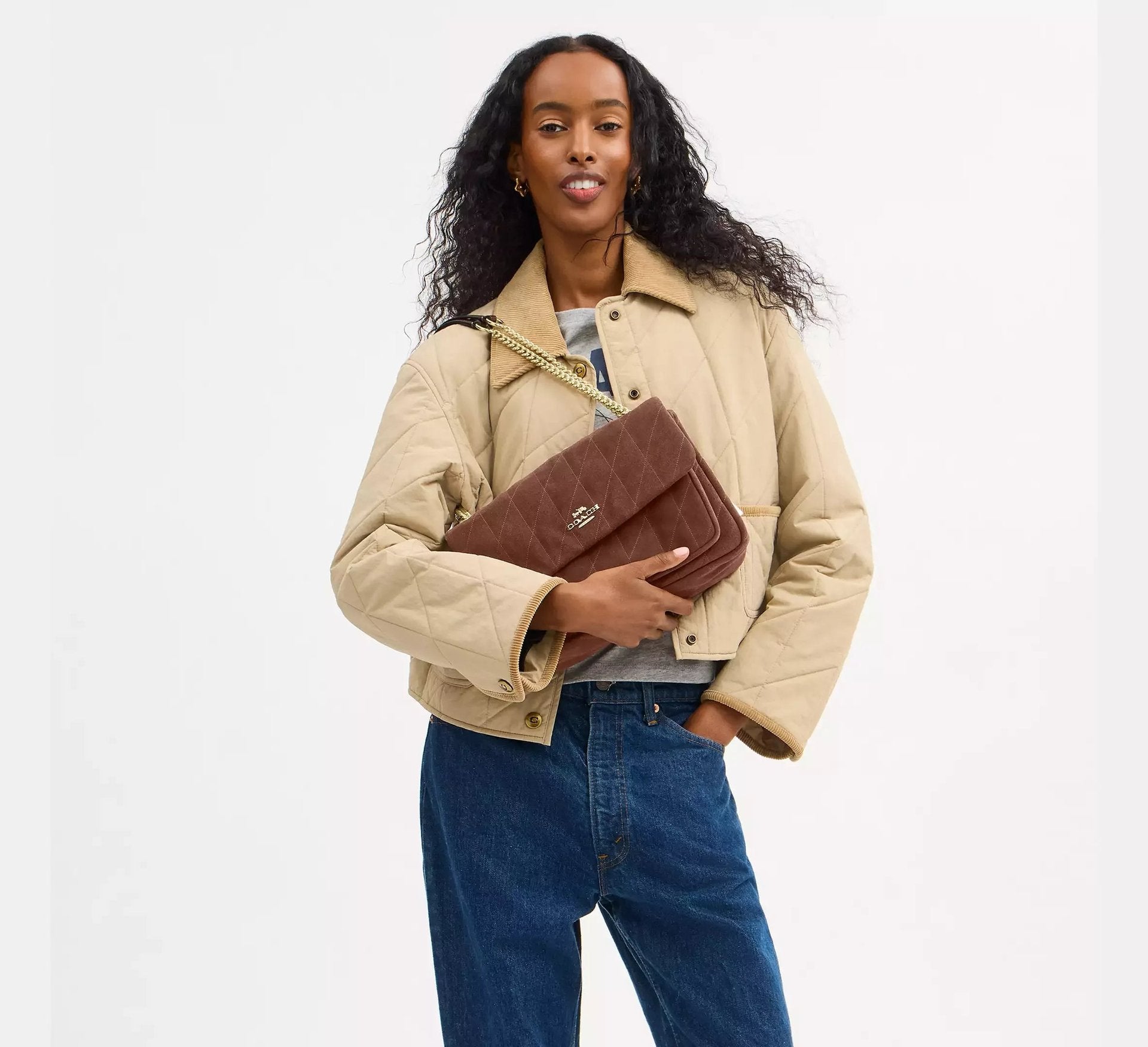 Coach Elodie Crossbody Bag With Quilting – Gold/Vintage Brown/Maple - Sneaker Türkiye