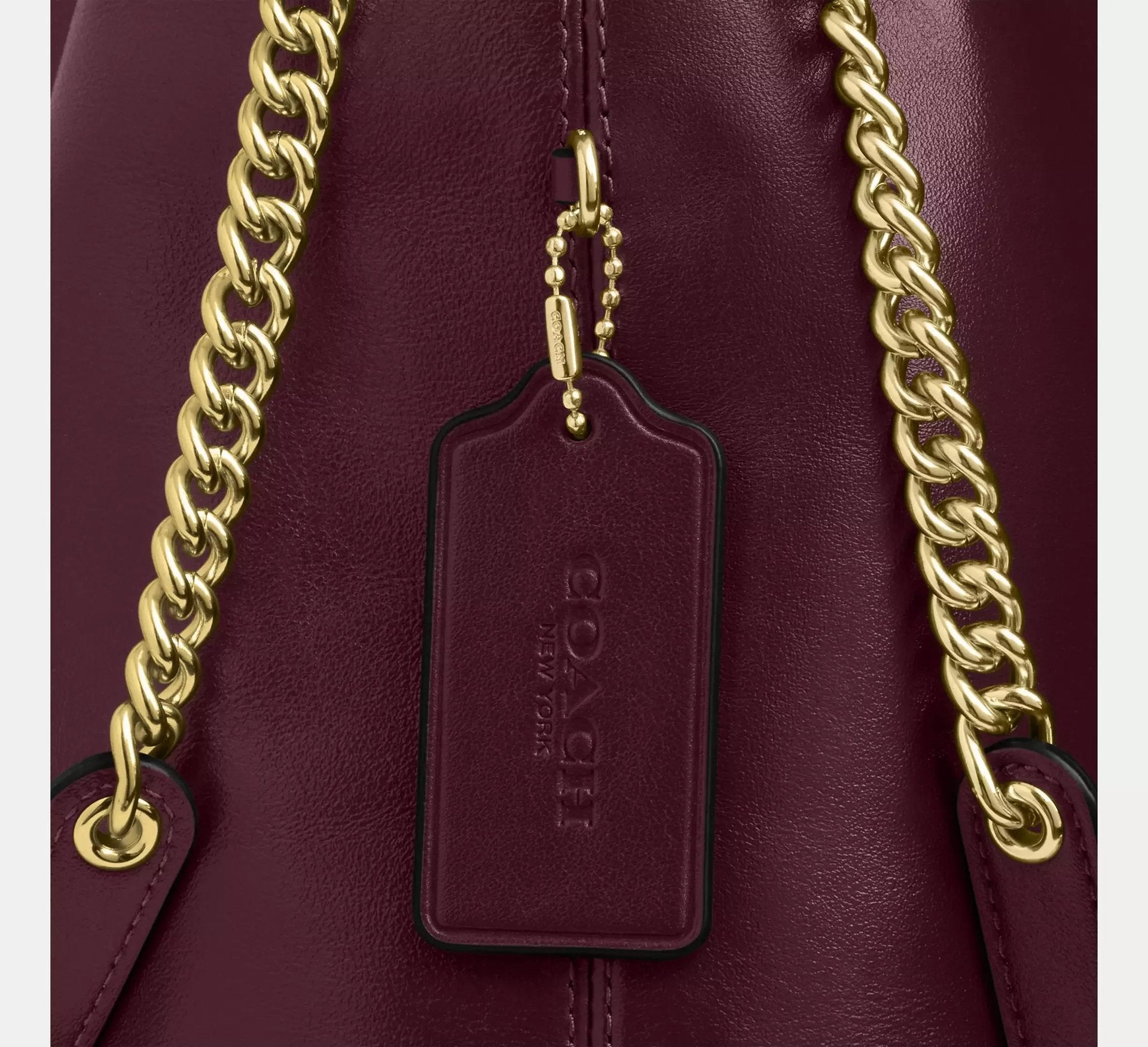 Coach Evelyn Shoulder Bag – Gold/Dark Wine - Sneaker Türkiye