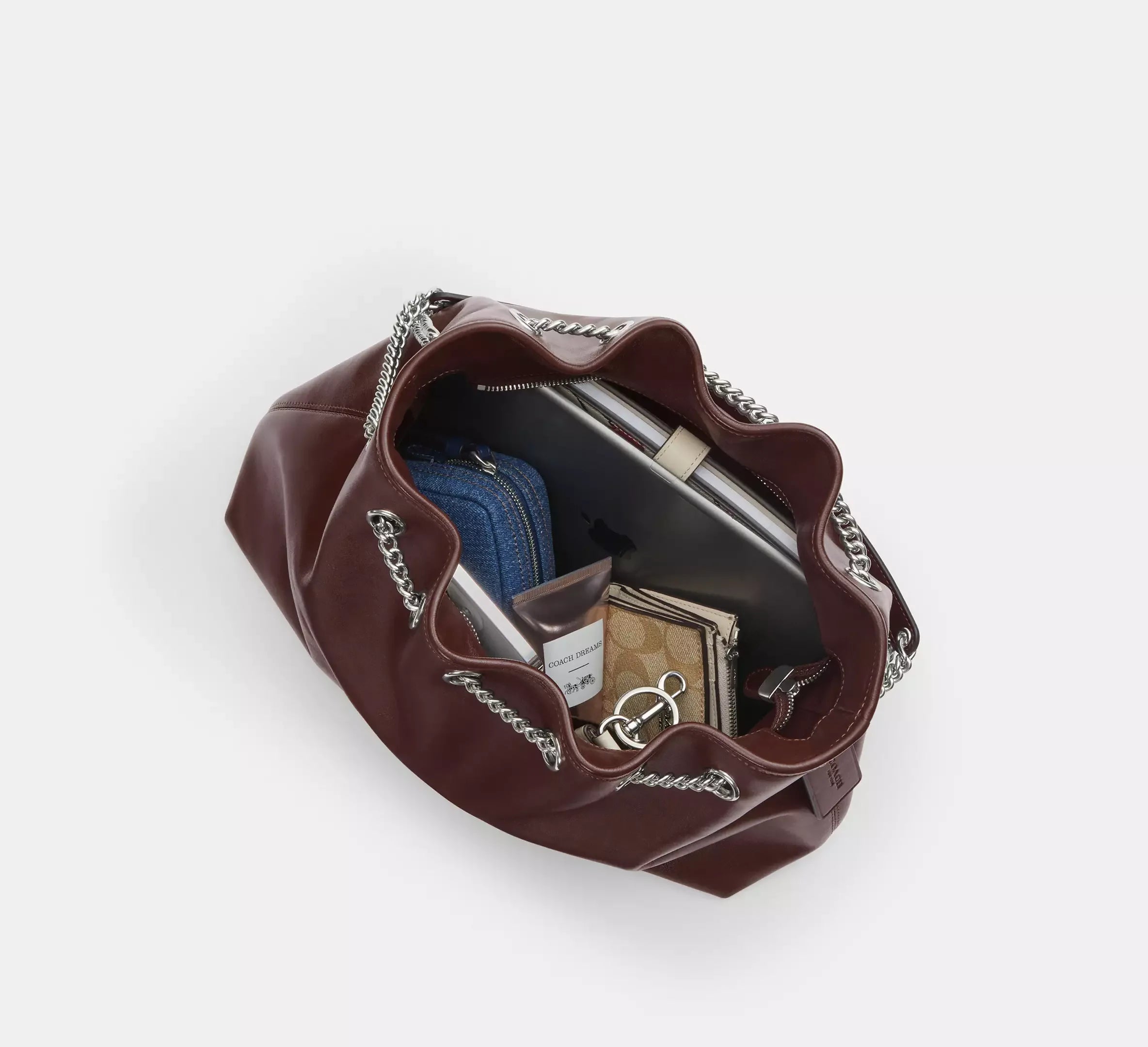 Coach Evelyn Shoulder Bag – Silver/Maple - Sneaker Türkiye