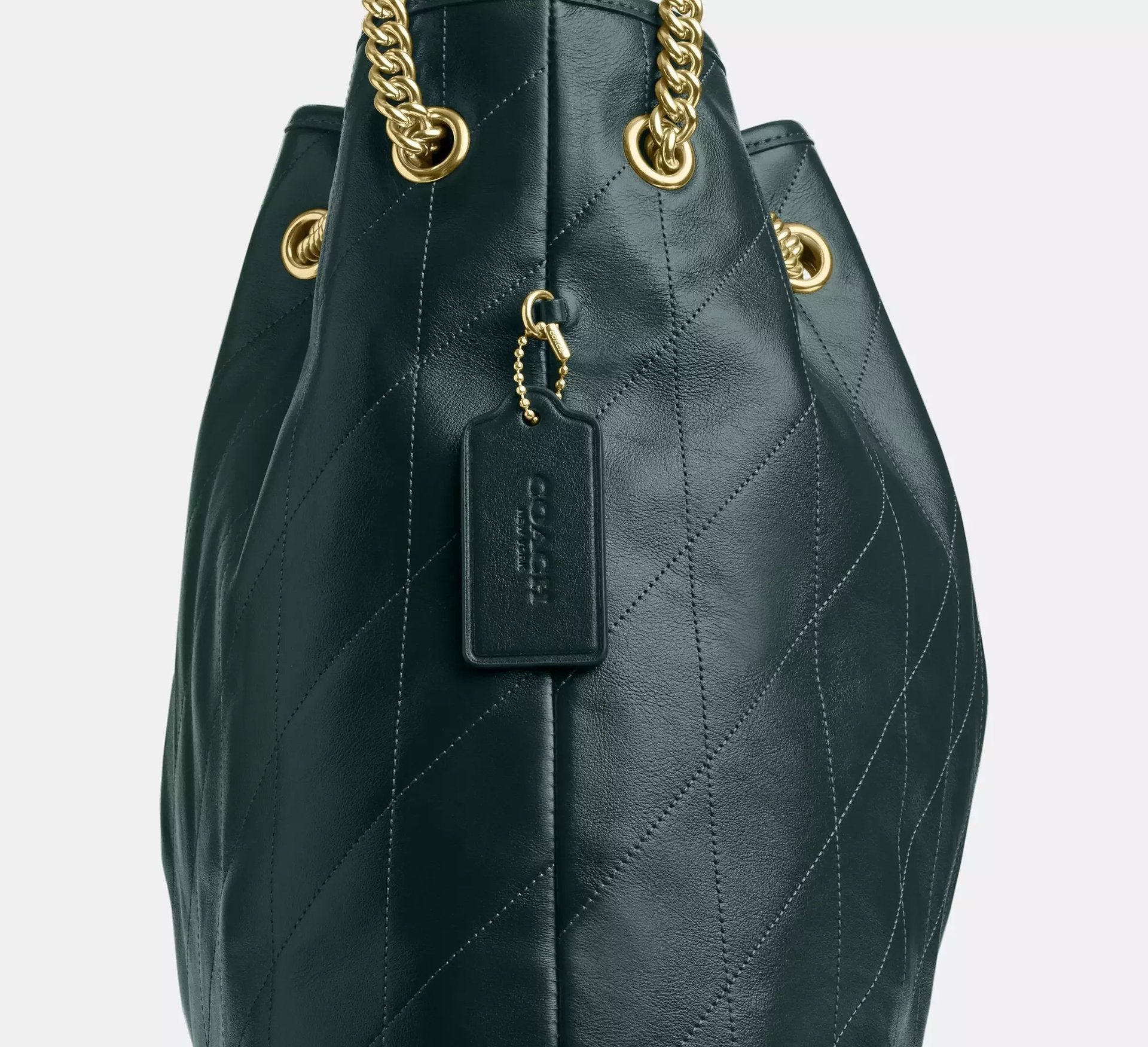 Coach Evelyn Large Shoulder Bag With Quilting – Gold/Dark Teal - Sneaker Türkiye