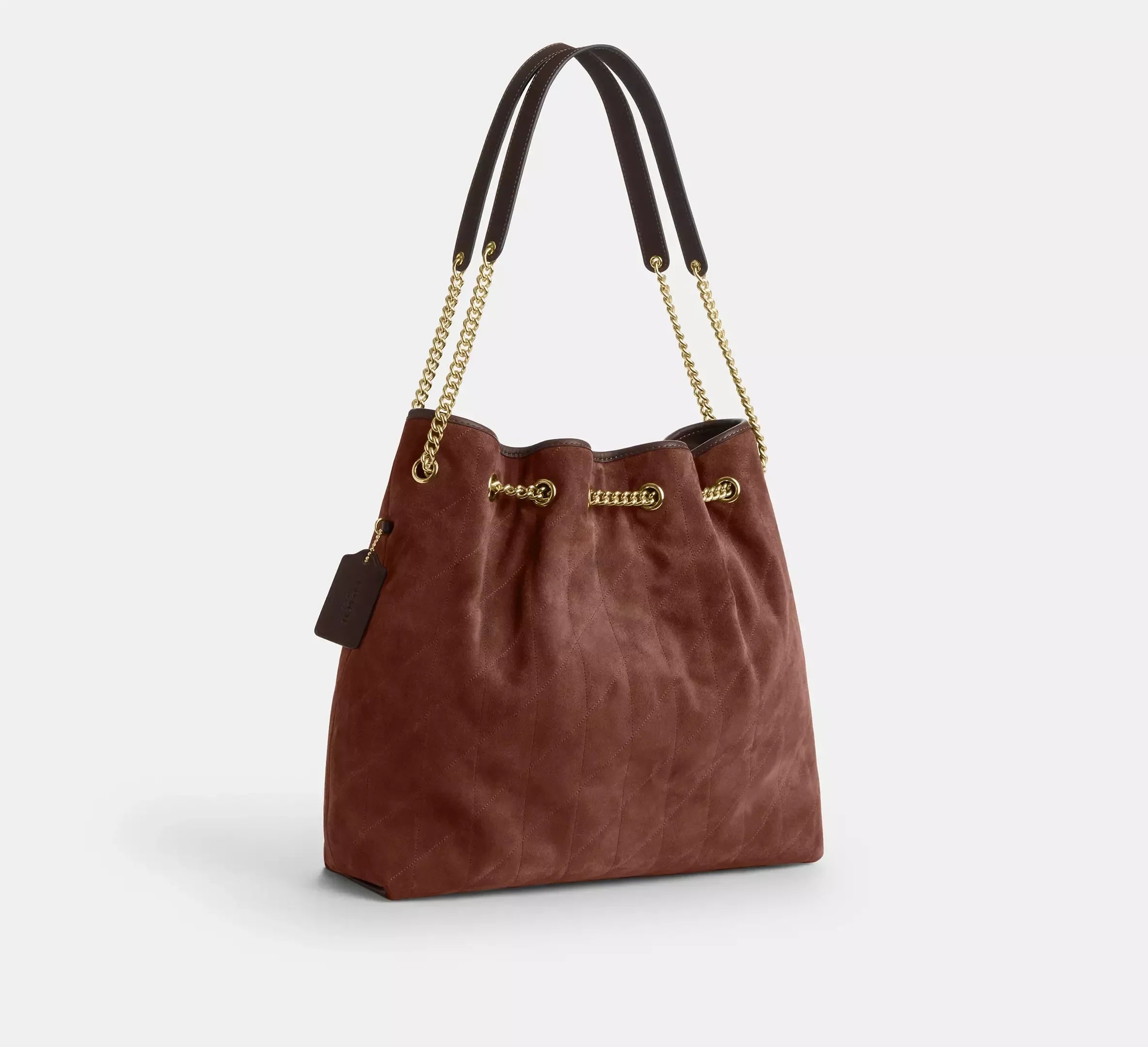 Coach Evelyn Large Shoulder Bag With Quilting – Gold/Vintage Brown/Maple - Sneaker Türkiye