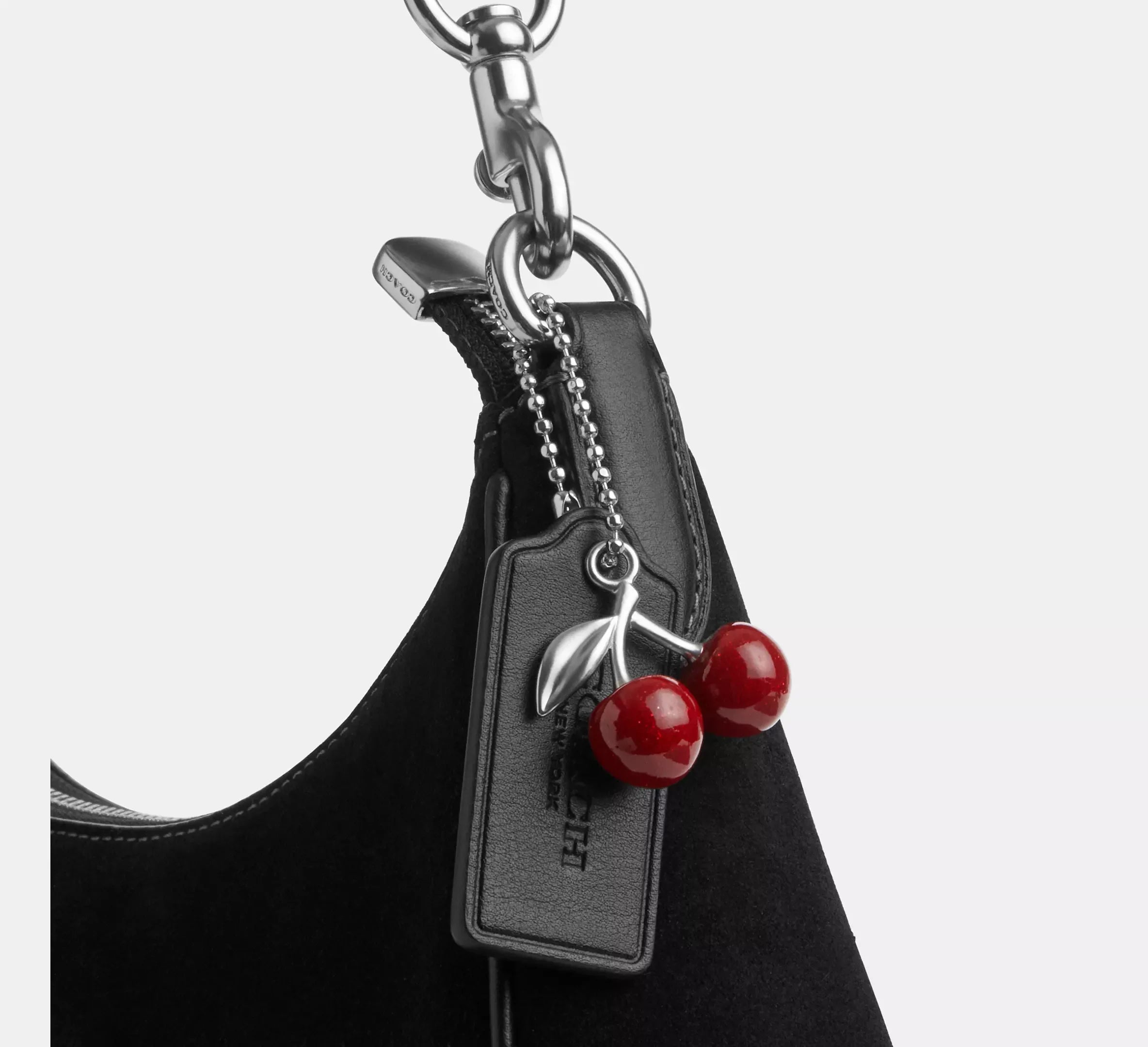 Coach Teri Hobo Bag With Cherry Charm – Silver/Black - Sneaker Türkiye