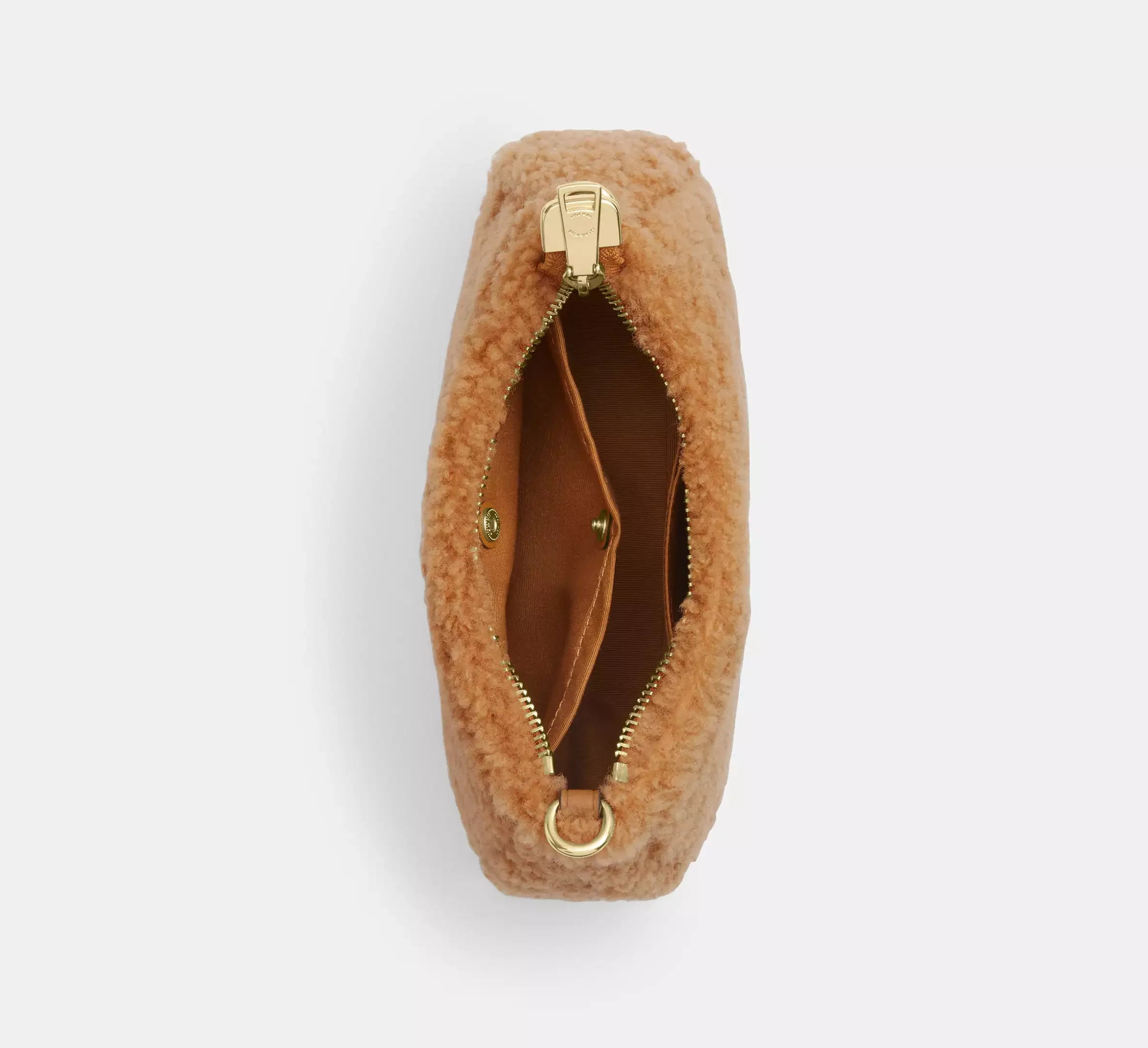 Coach Teri Mini Crossbody Bag In Shearling – Im/Dark Natural/Honey Brown - Sneaker Türkiye
