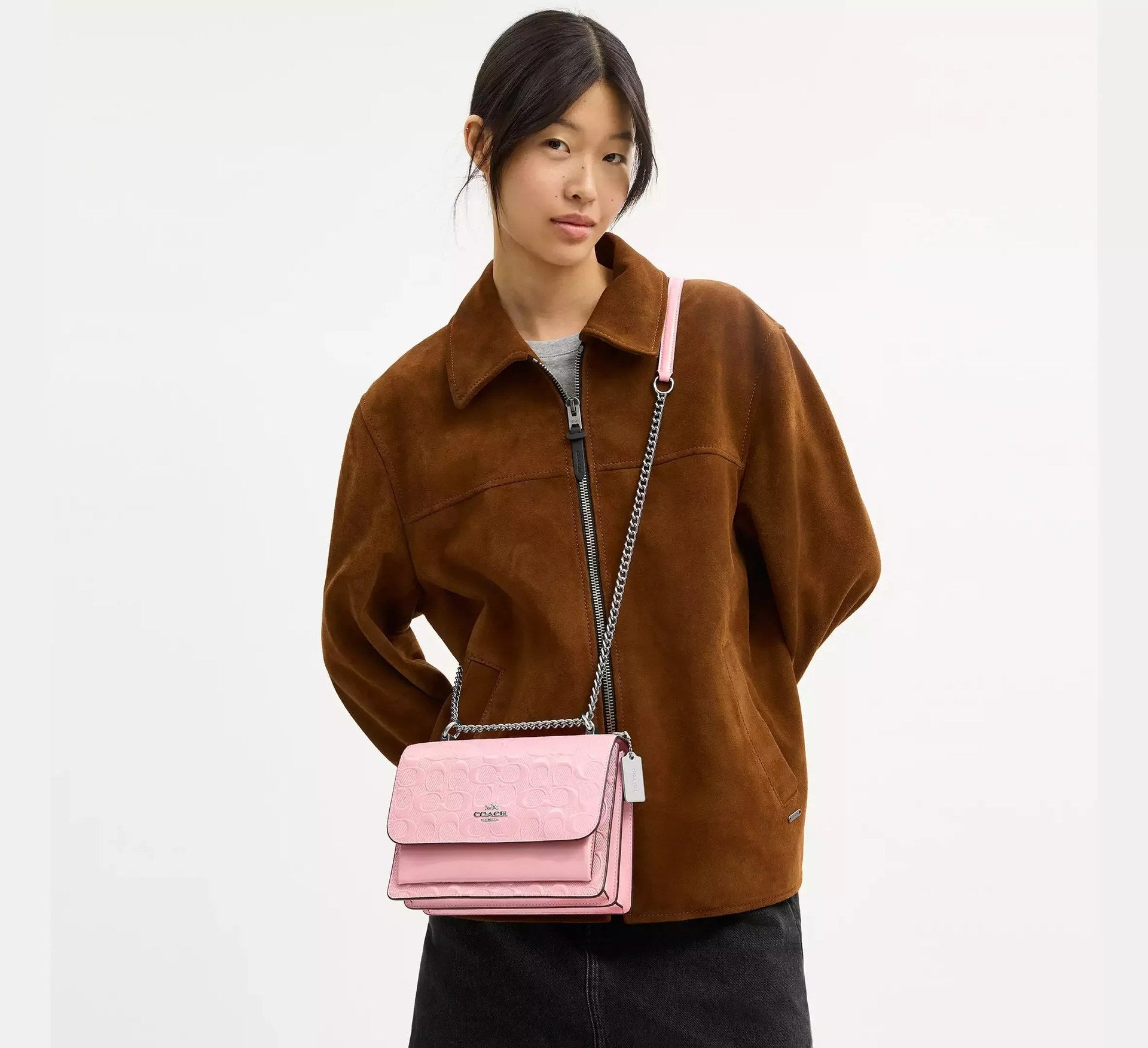 Coach Klare Crossbody Bag In Signature Leather – Silver - Sneaker Türkiye