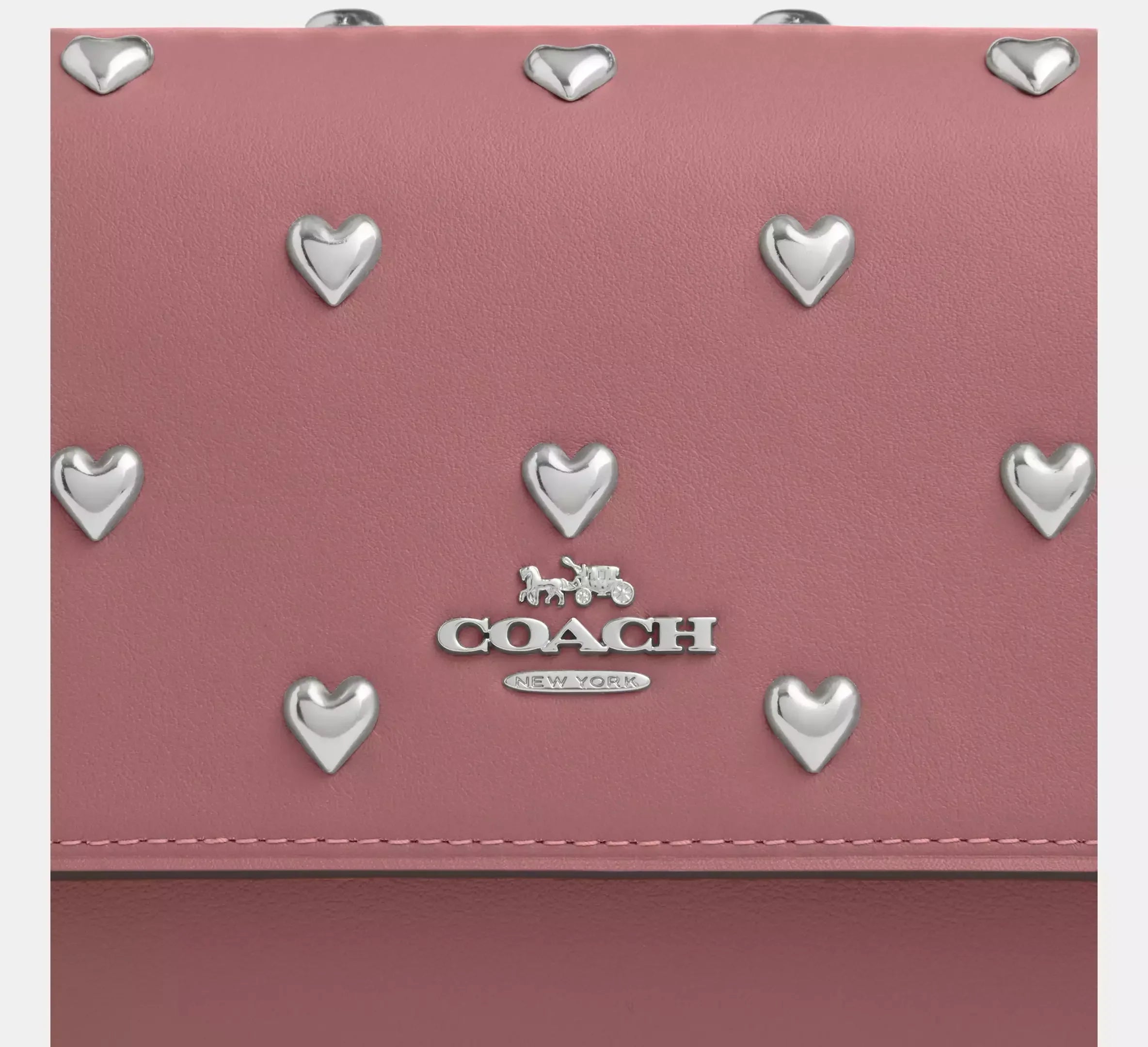 Coach Mini Klare Crossbody Bag With Heart Rivets – Silver/Peony - Sneaker Türkiye