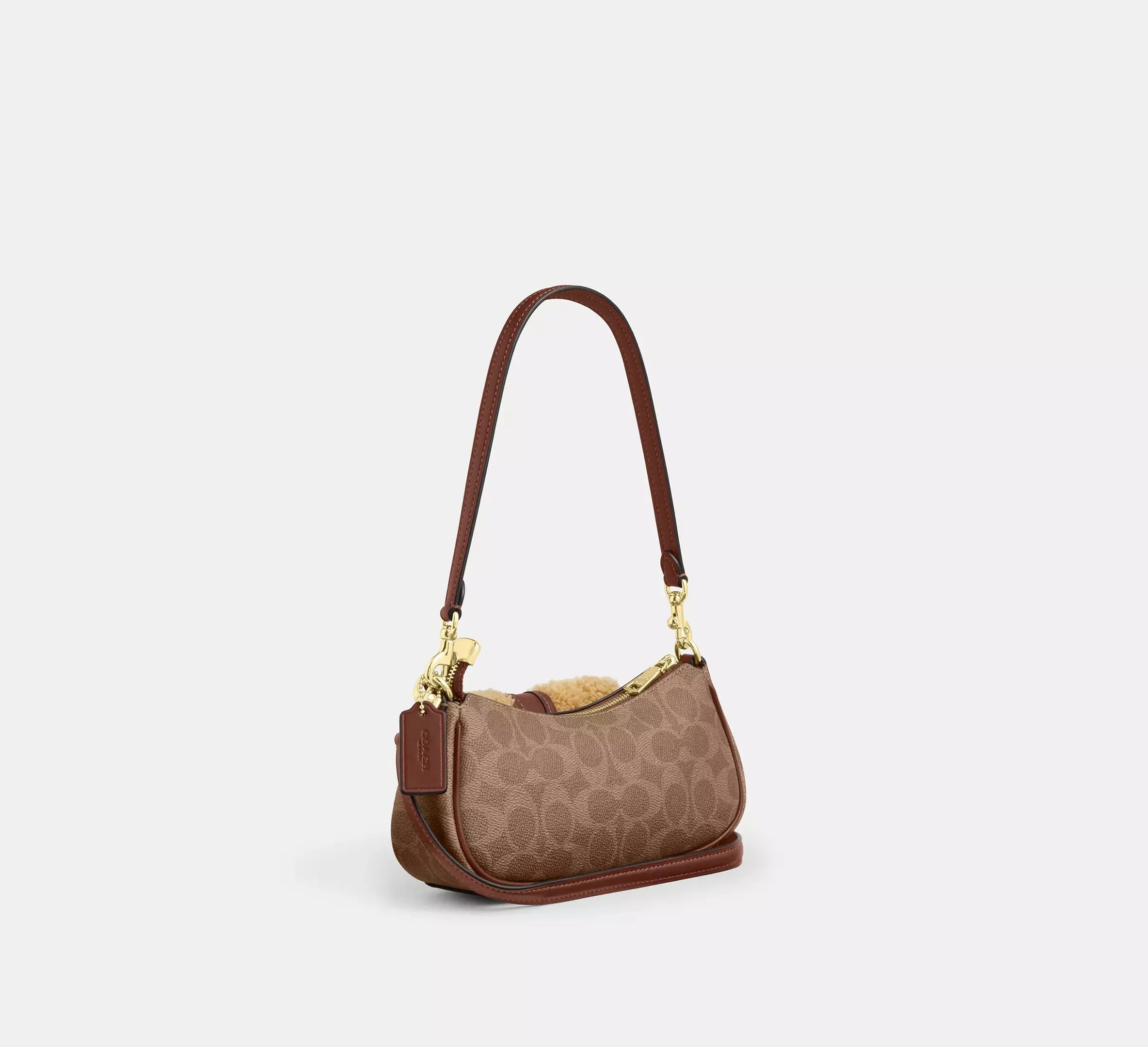 Coach Ashton Mini Shoulder Bag In Signature – Gold/Tan/Vintage Brown - Sneaker Türkiye