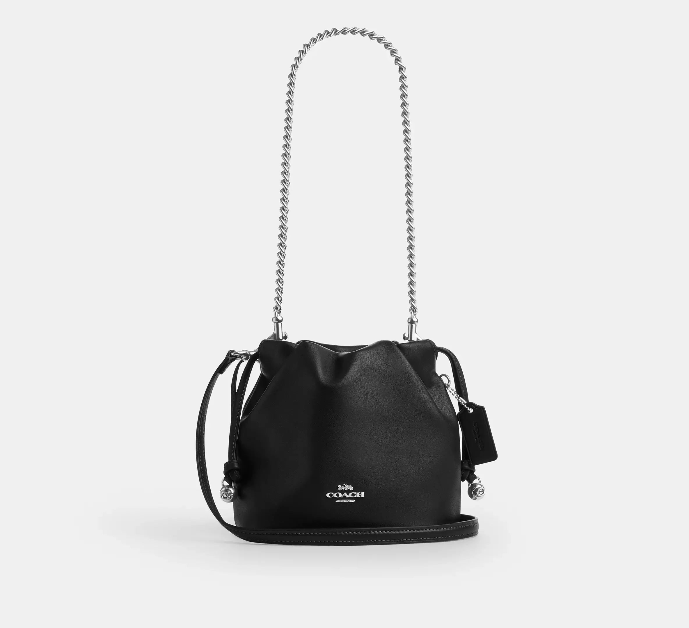 Coach Faye Mini Drawstring Bag With Ruching – Silver - Sneaker Türkiye