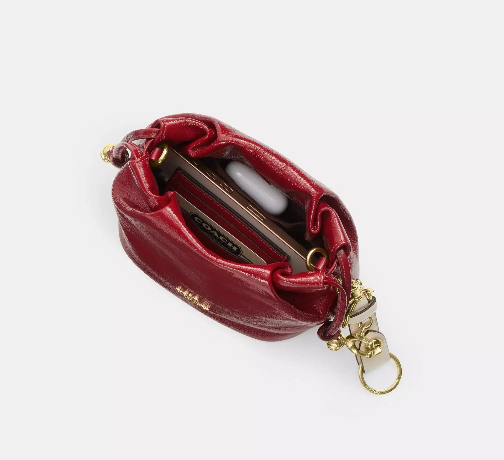 Coach Faye Mini Drawstring Bag – Gold/Dark Cardinal - Sneaker Türkiye