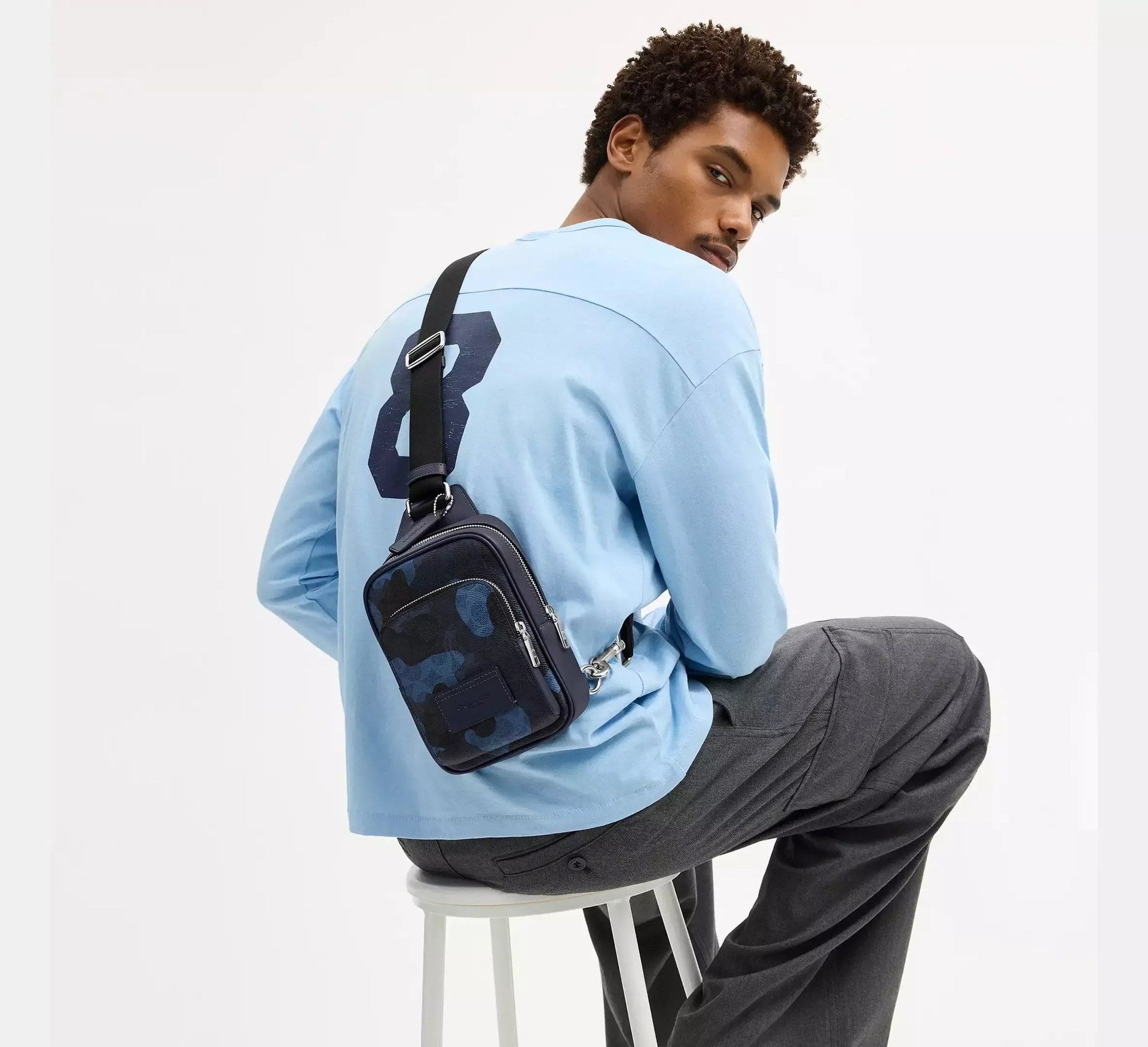 Coach Racer Sling Pack In Signature Camo Print – Silver - Sneaker Türkiye