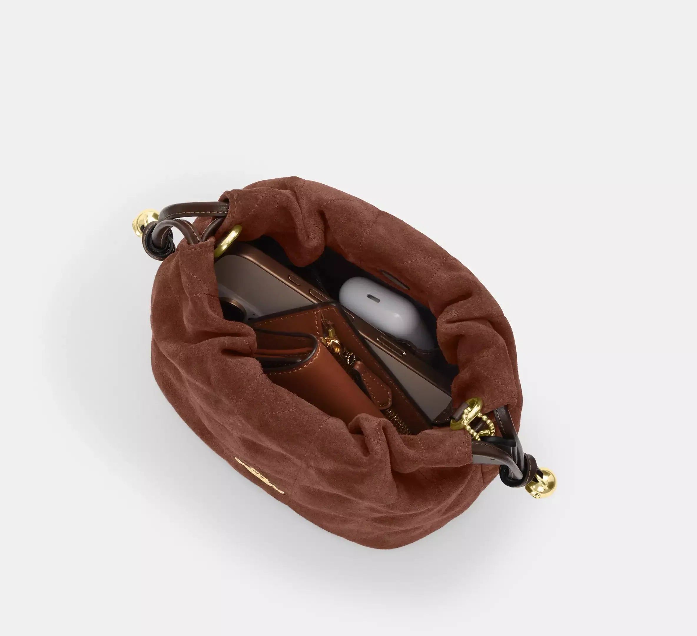 Coach Faye Mini Drawstring Bag With Quilting – Gold - Sneaker Türkiye