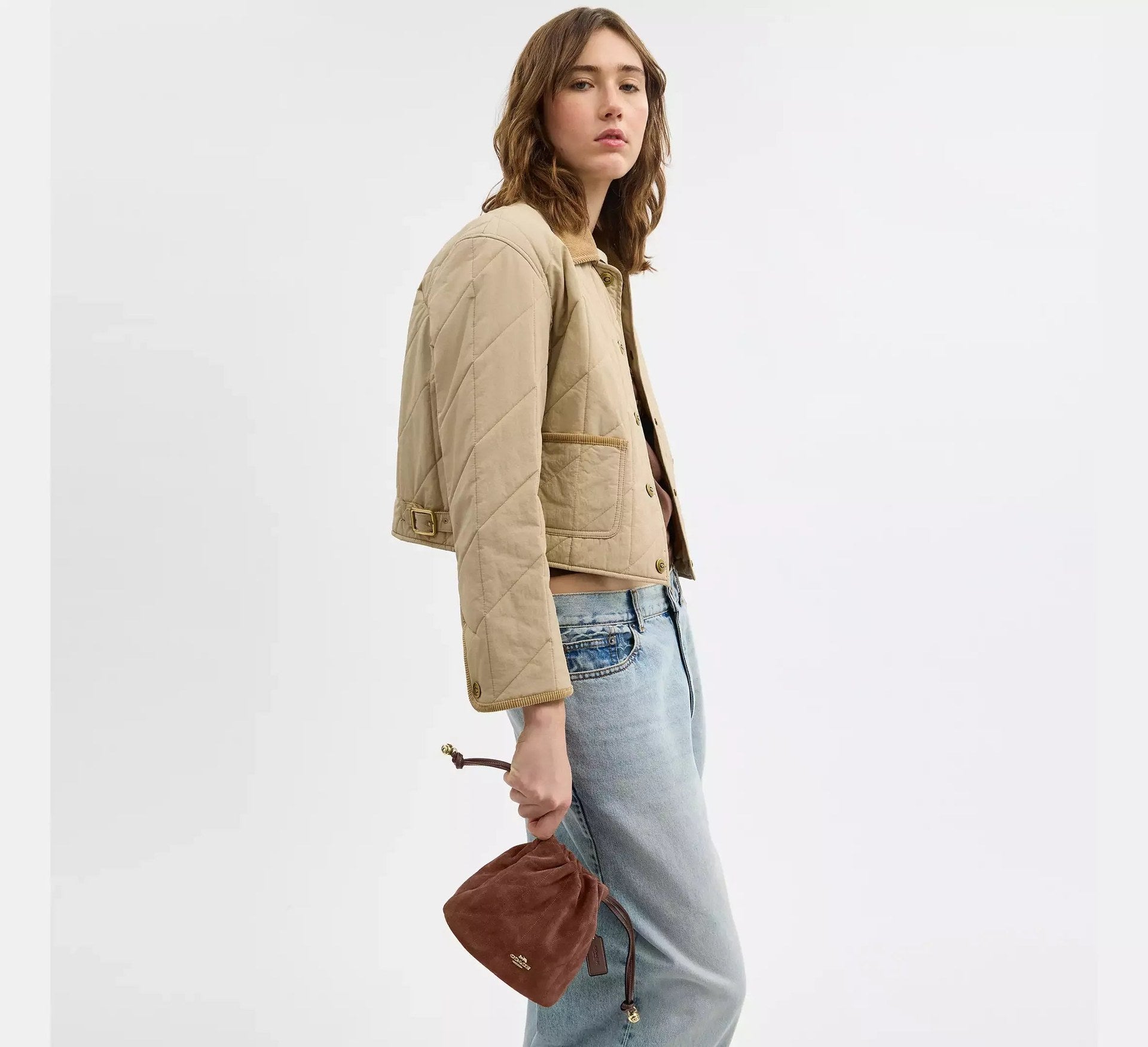 Coach Faye Mini Drawstring Bag With Quilting – Gold - Sneaker Türkiye