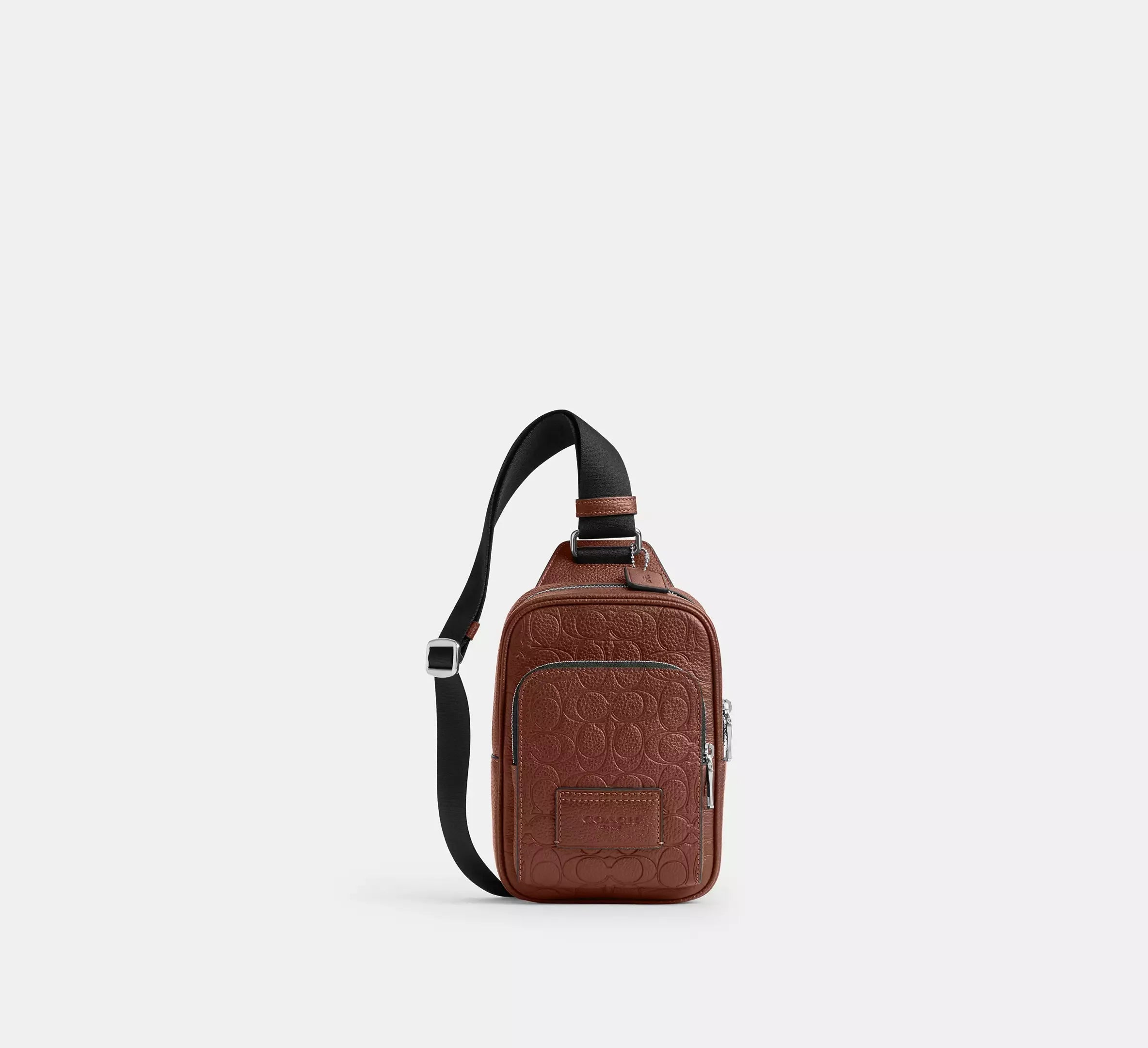Coach Racer Sling Pack In Signature Leather – Silver - Sneaker Türkiye