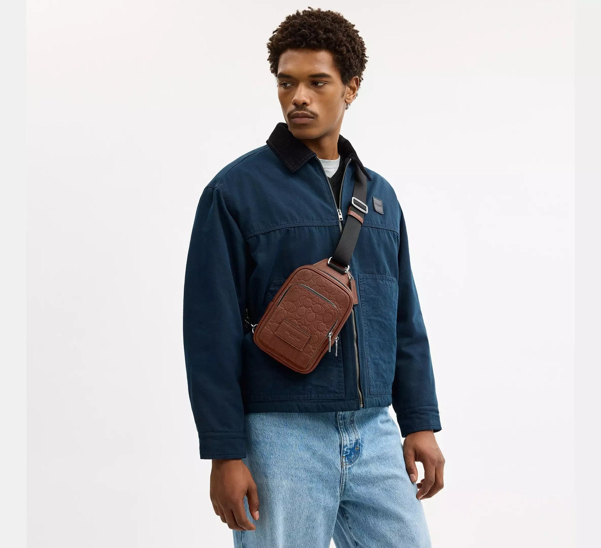 Coach Racer Sling Pack In Signature Leather – Silver - Sneaker Türkiye