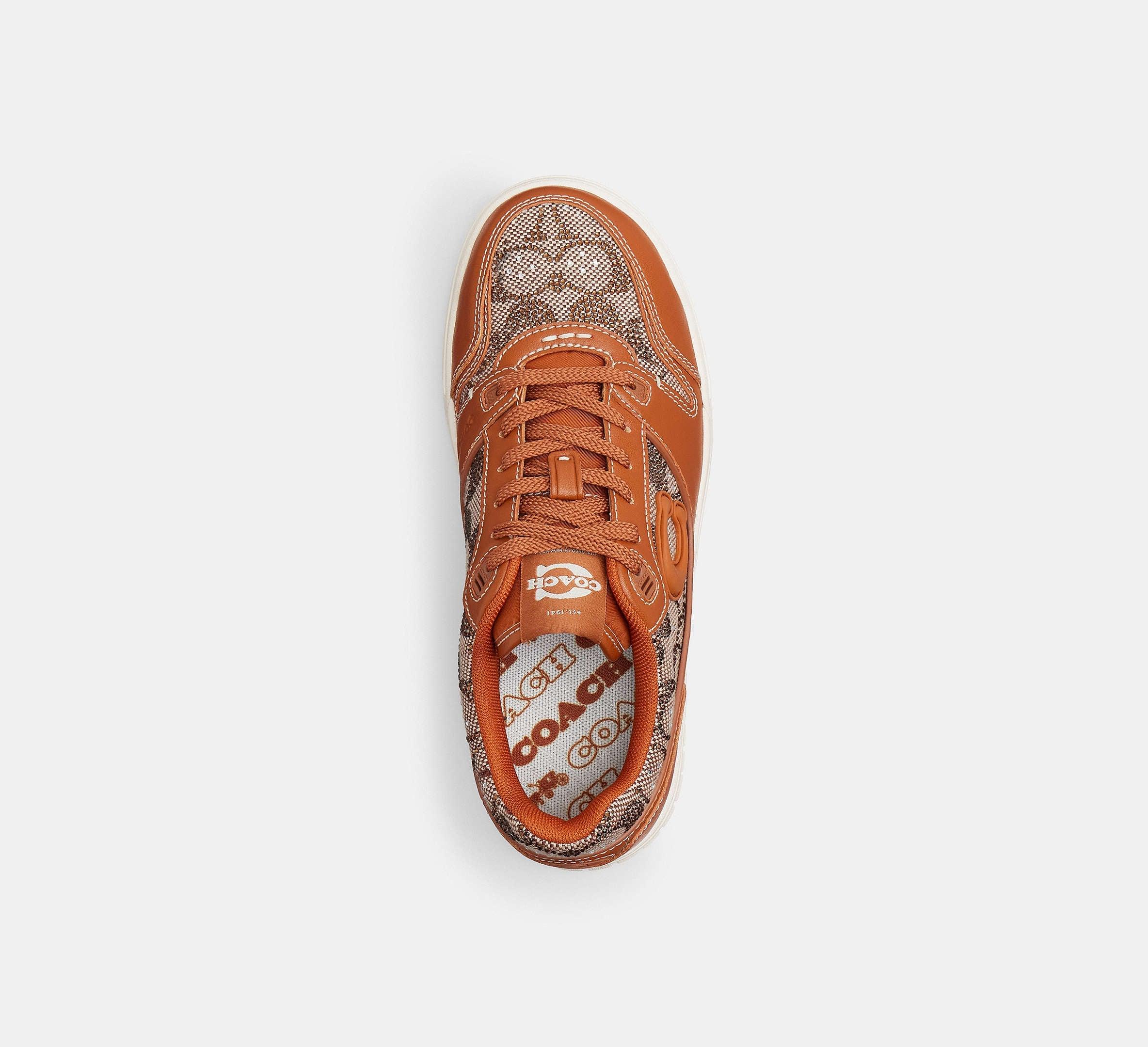 Coach Women’s Soho Sneaker In Crystal Signature Jacquard – Cocoa/Burnished Amber - Sneaker Türkiye