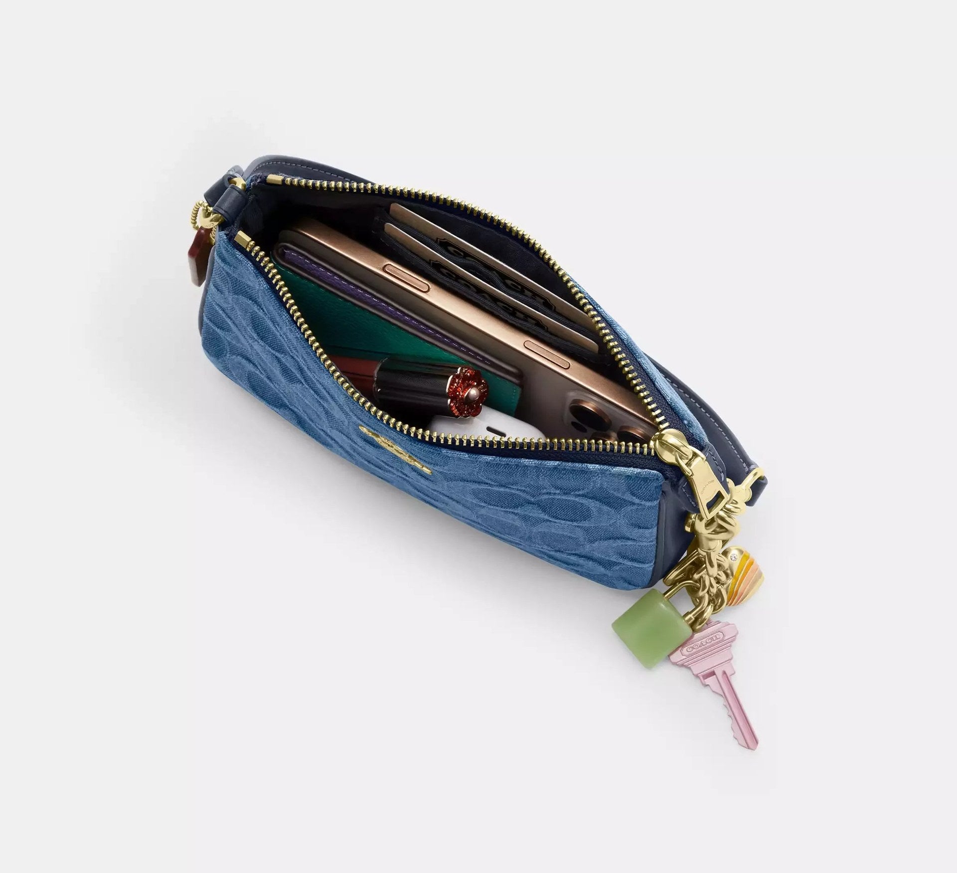 Coach Nolita 19 In Signature Denim – Gold/Indigo - Sneaker Türkiye
