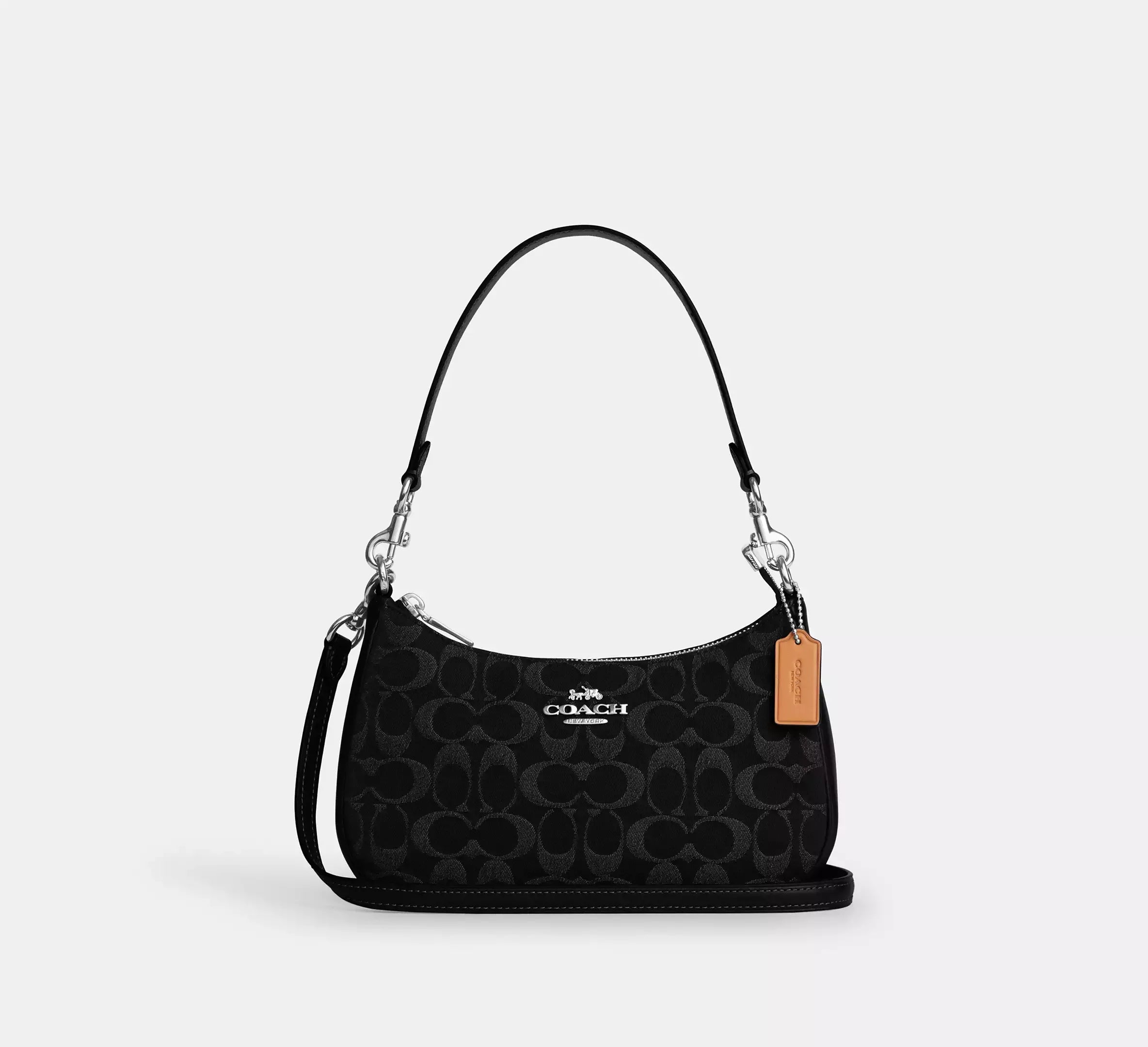 Coach Teri Shoulder Bag In Signature Denim – Silver/Black - Sneaker Türkiye