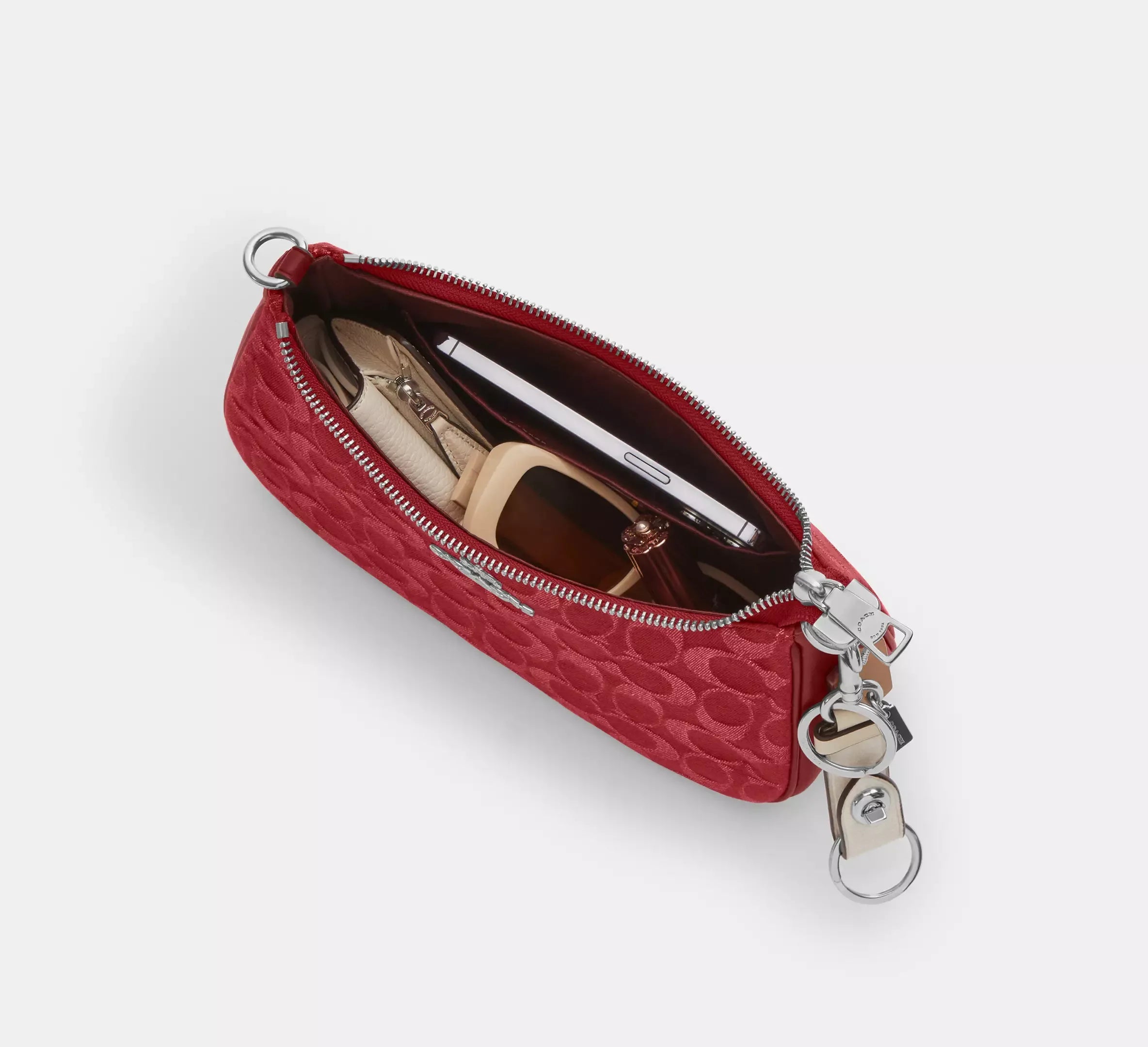 Coach Teri Shoulder Bag In Signature Denim – Silver/True Red - Sneaker Türkiye