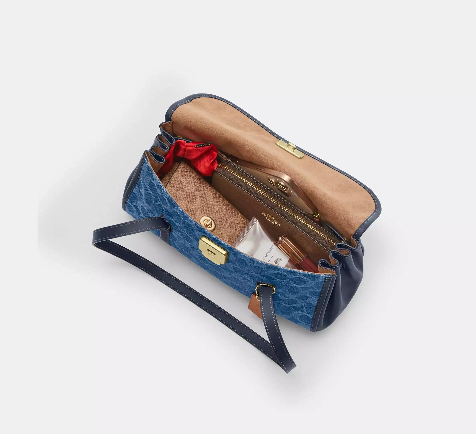 Coach Bridget Flap Shoulder Bag In Signature Denim – Gold/Indigo - Sneaker Türkiye