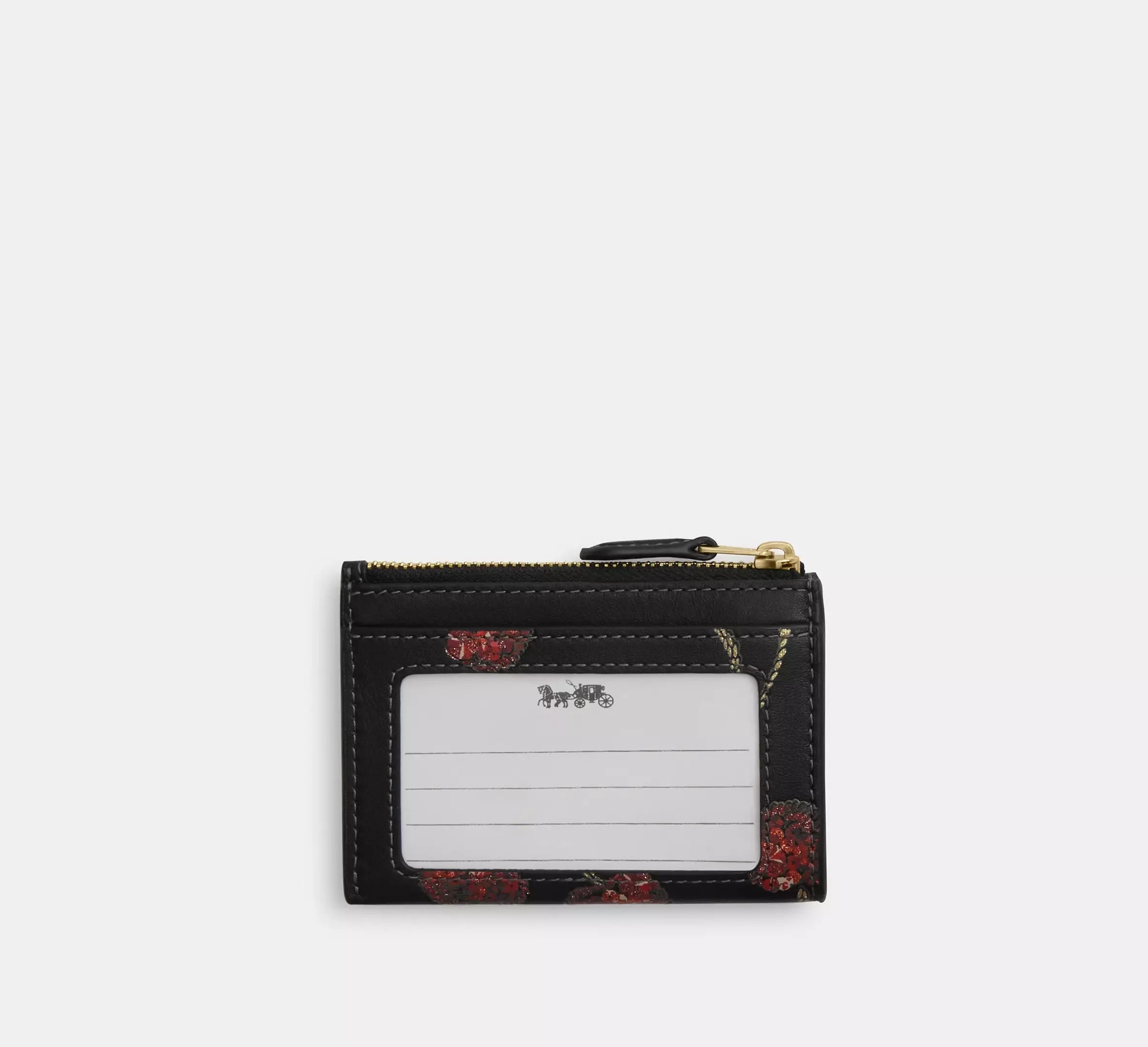 Coach Mini Skinny Id Case With Cherry Print – Gold/Black Multi - Sneaker Türkiye
