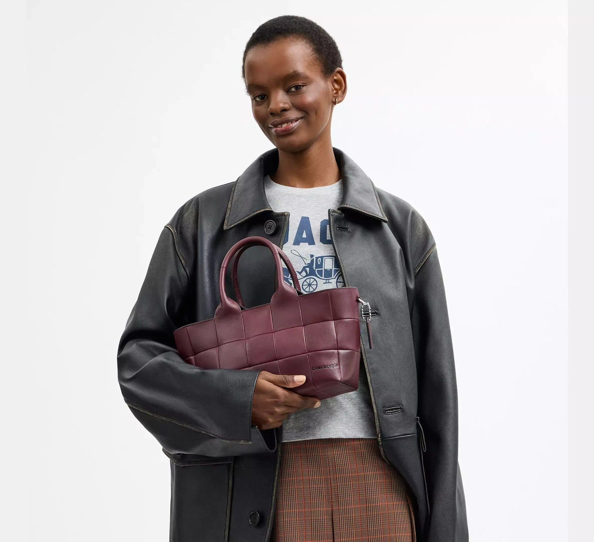 Coach Alter/Ego Small Tote Bag In Upcrafted Leather – Merlot - Sneaker Türkiye