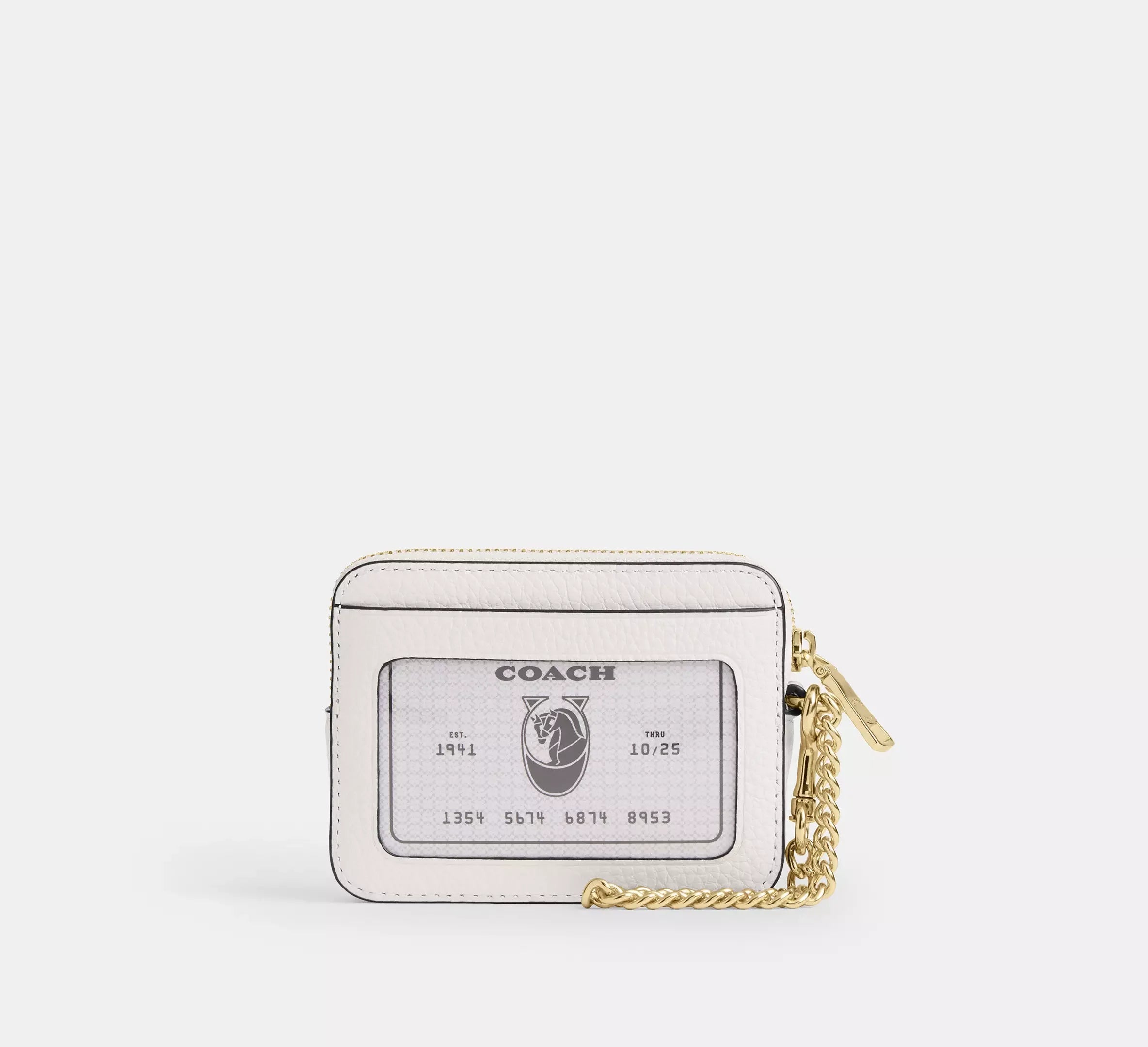 Coach Zip Card Case With Heart Rivets – Gold/Chalk - Sneaker Türkiye