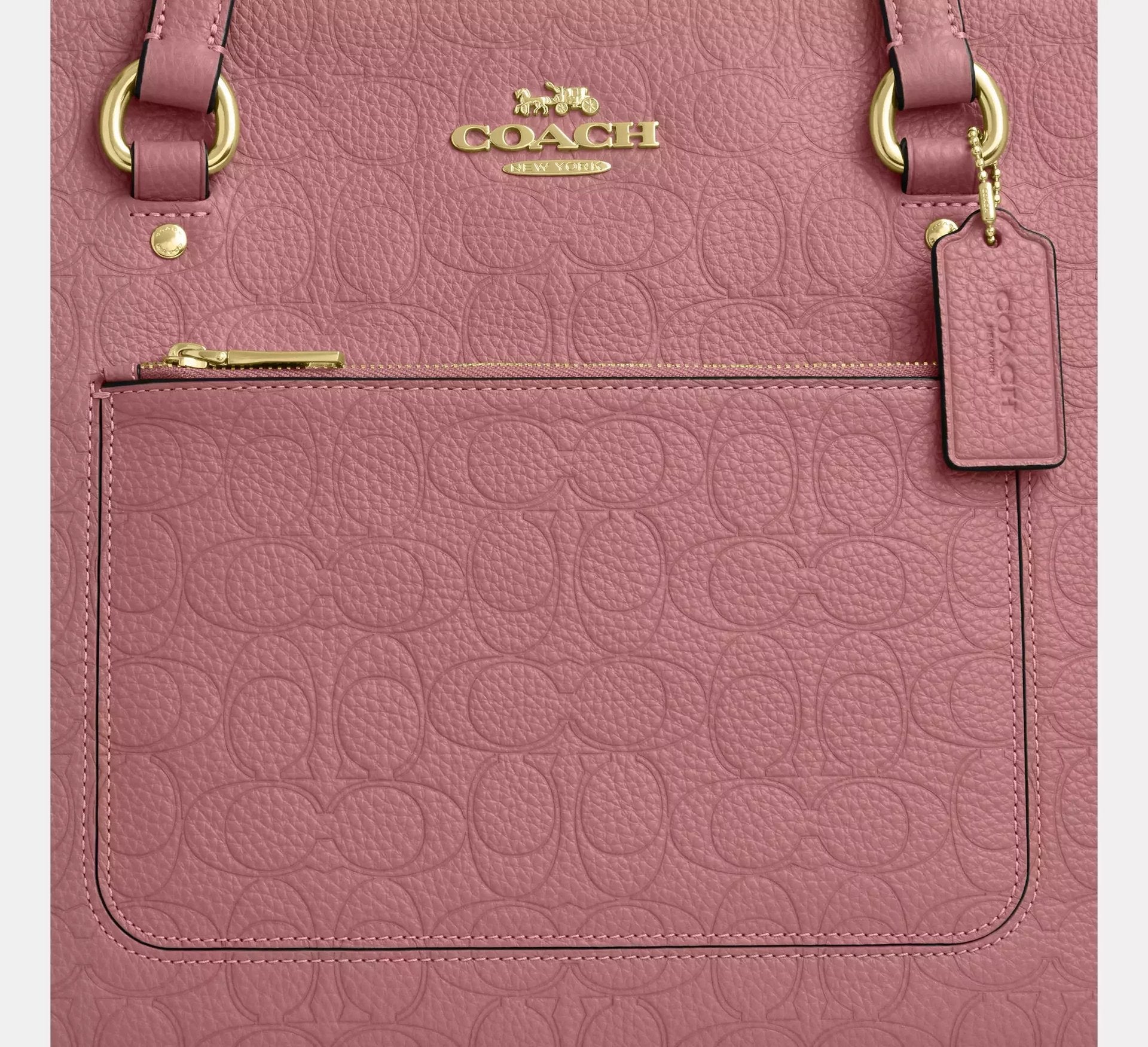 Coach Station Tote Bag In Signature Leather – Gold - Sneaker Türkiye