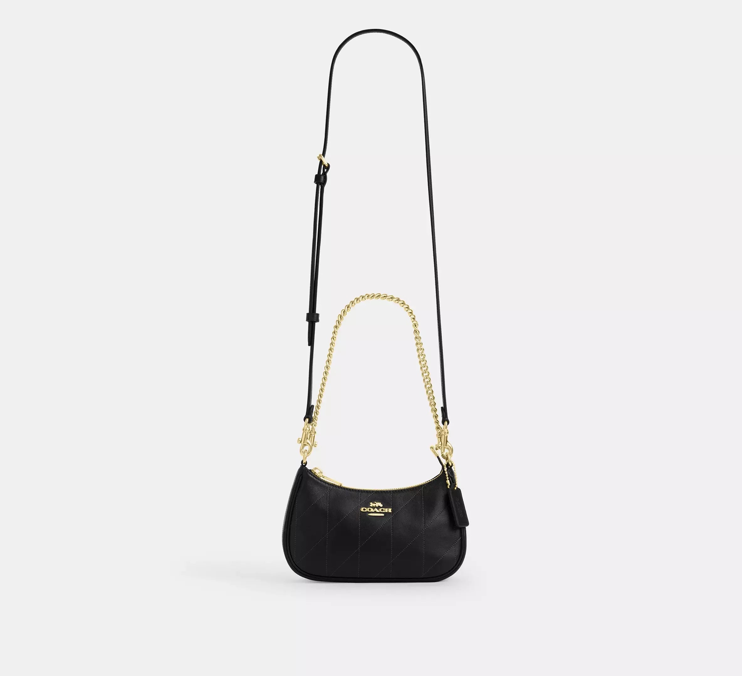 Coach Teri Mini Crossbody Bag With Quilting – Gold/Black - Sneaker Türkiye