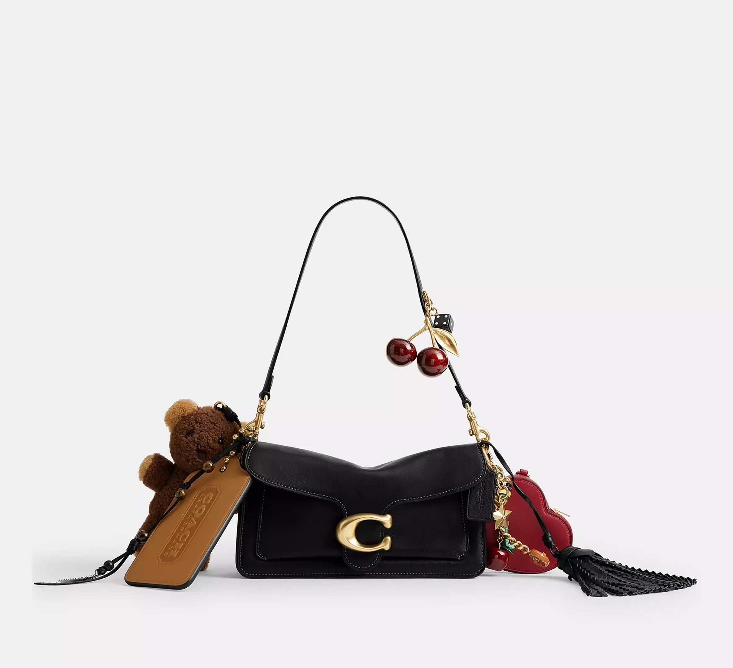 Coach Tabby Shoulder Bag 26 With Charms – Novelty Leather/Brass/Black Multi - Sneaker Türkiye