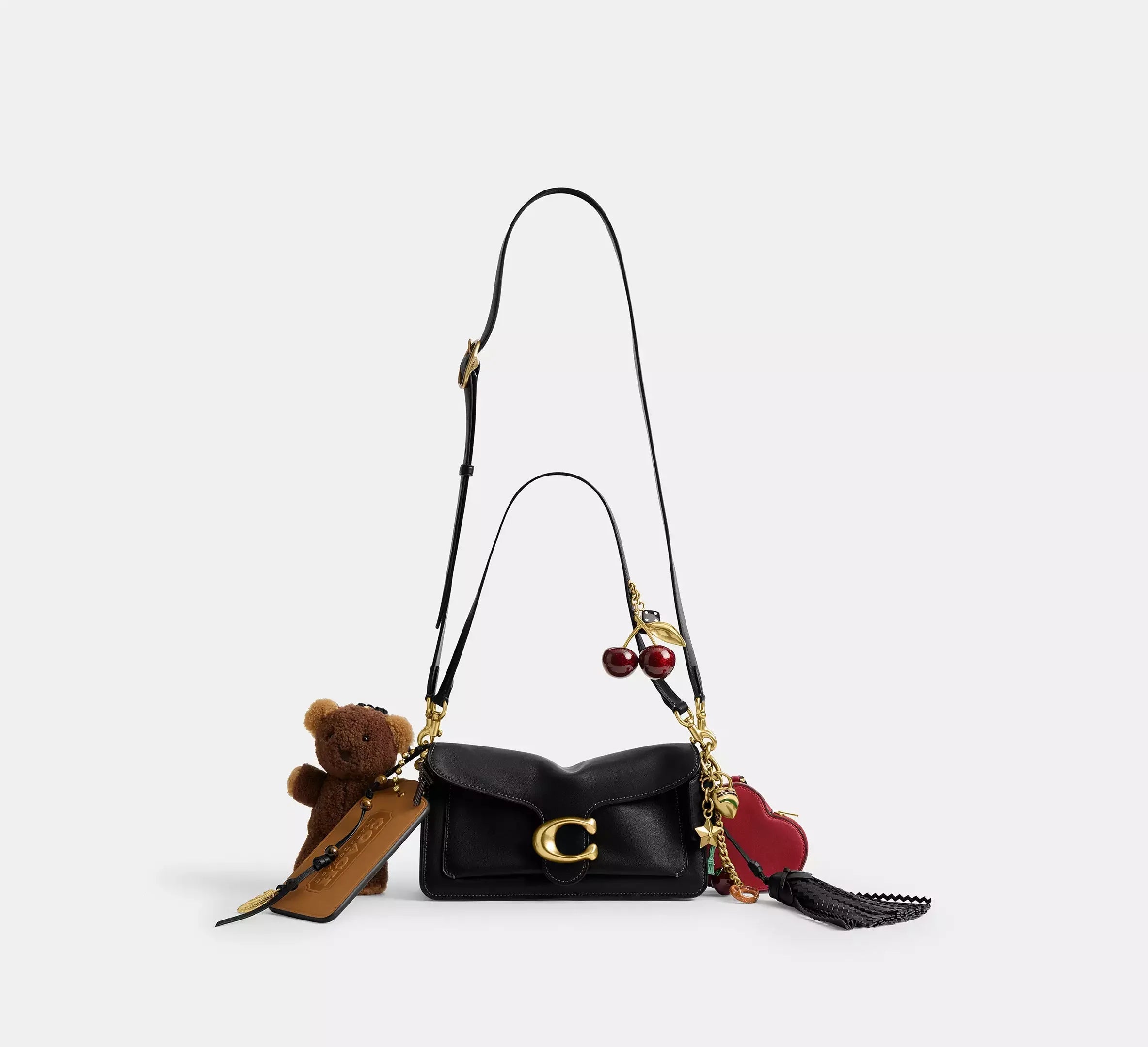 Coach Tabby Shoulder Bag 26 With Charms – Novelty Leather/Brass/Black Multi - Sneaker Türkiye