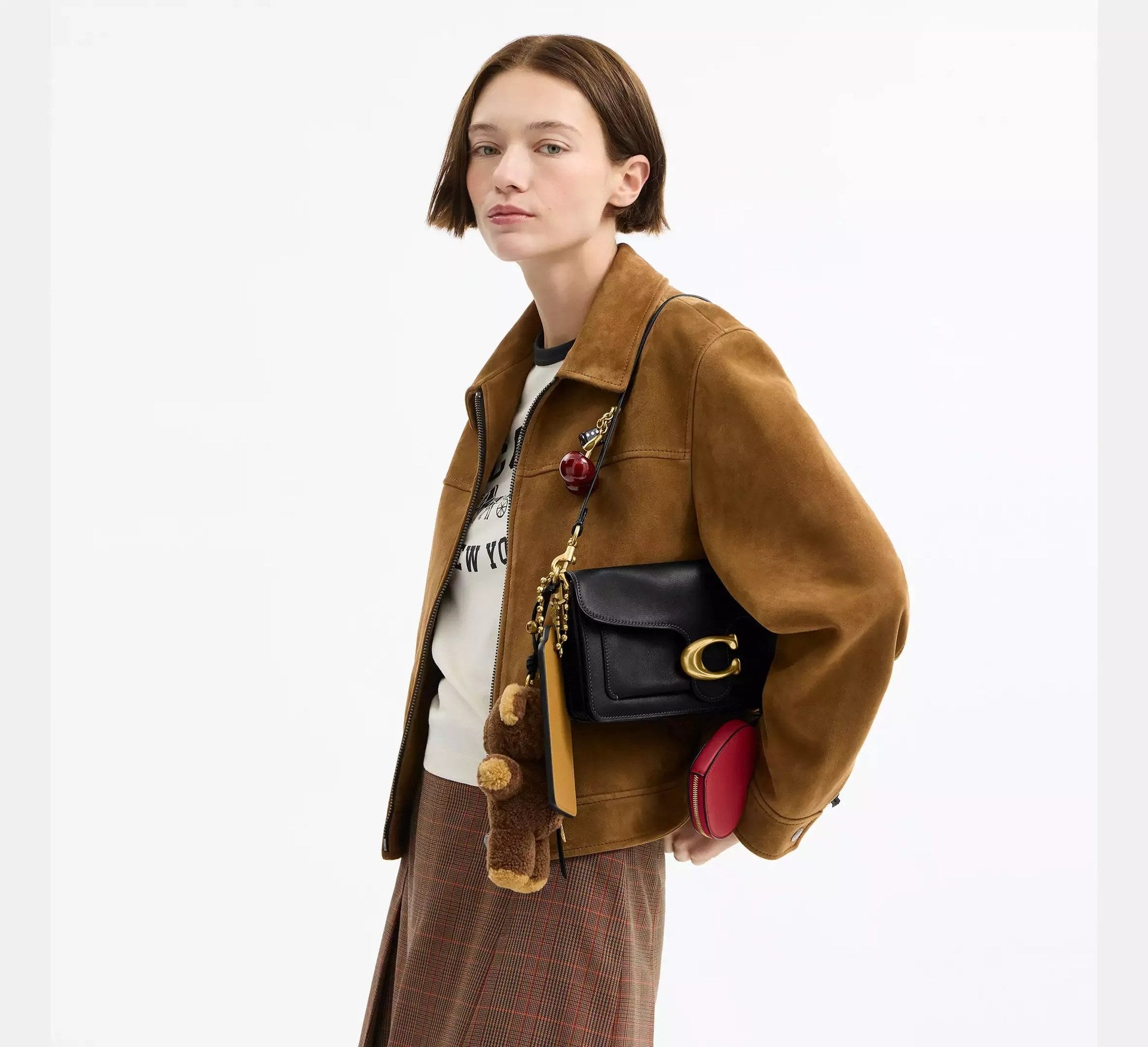 Coach Tabby Shoulder Bag 26 With Charms – Novelty Leather/Brass/Black Multi - Sneaker Türkiye