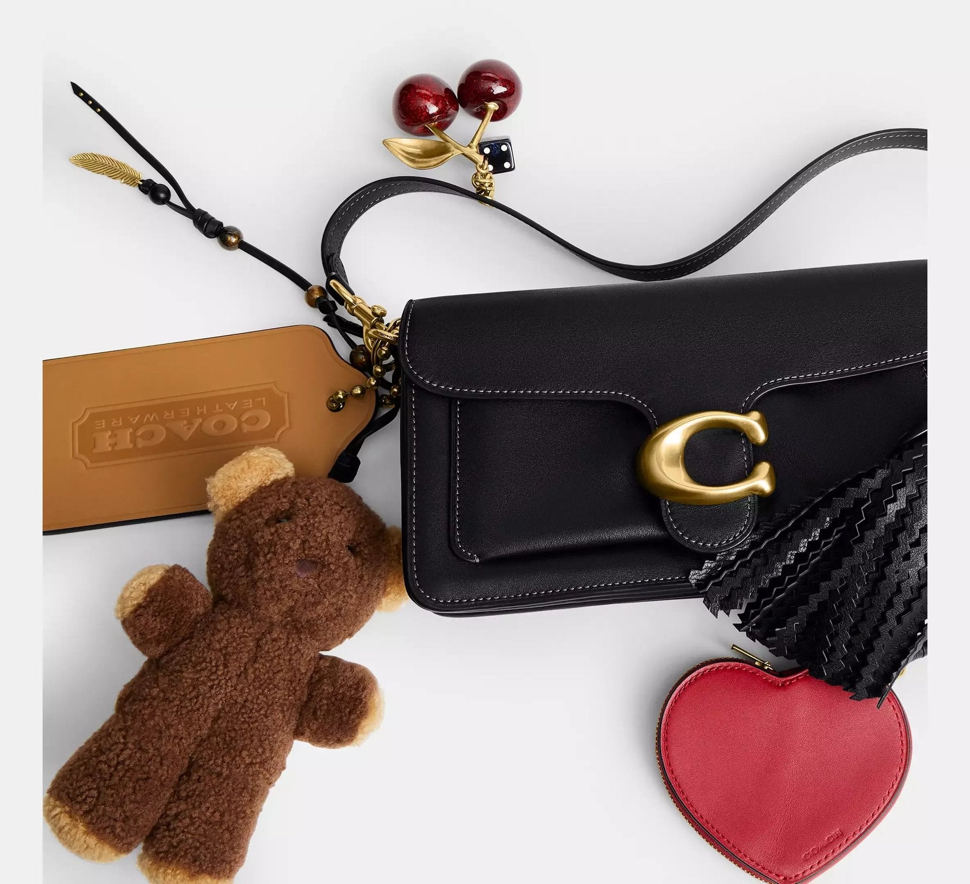 Coach Tabby Shoulder Bag 26 With Charms – Novelty Leather/Brass/Black Multi - Sneaker Türkiye
