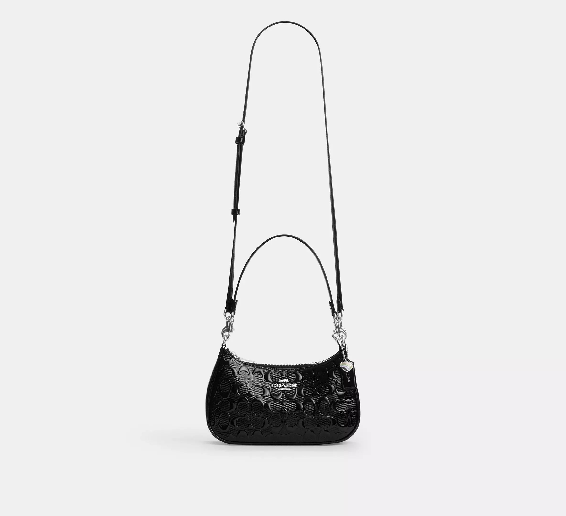 Coach Teri Shoulder Bag In Signature Leather With Heart Charm – Silver - Sneaker Türkiye
