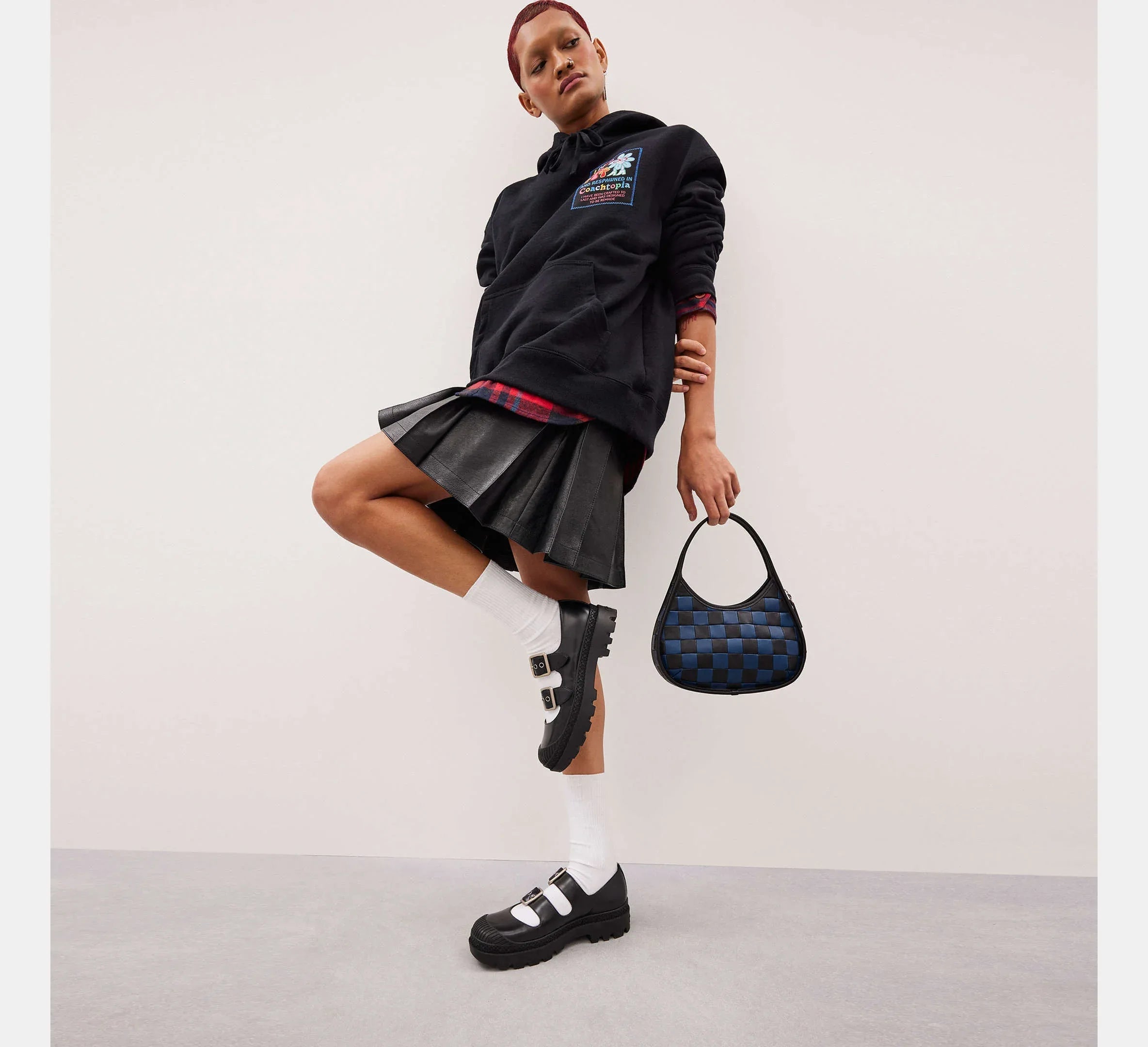 Coach Ergo Bag In Checkerboard Upcrafted Leather – Midnight Navy/Black - Sneaker Türkiye