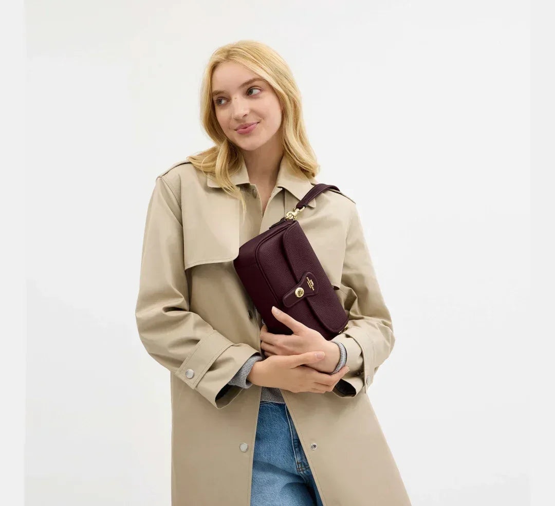 Coach Hadley Shoulder Bag – Gold/Dark Wine - Sneaker Türkiye