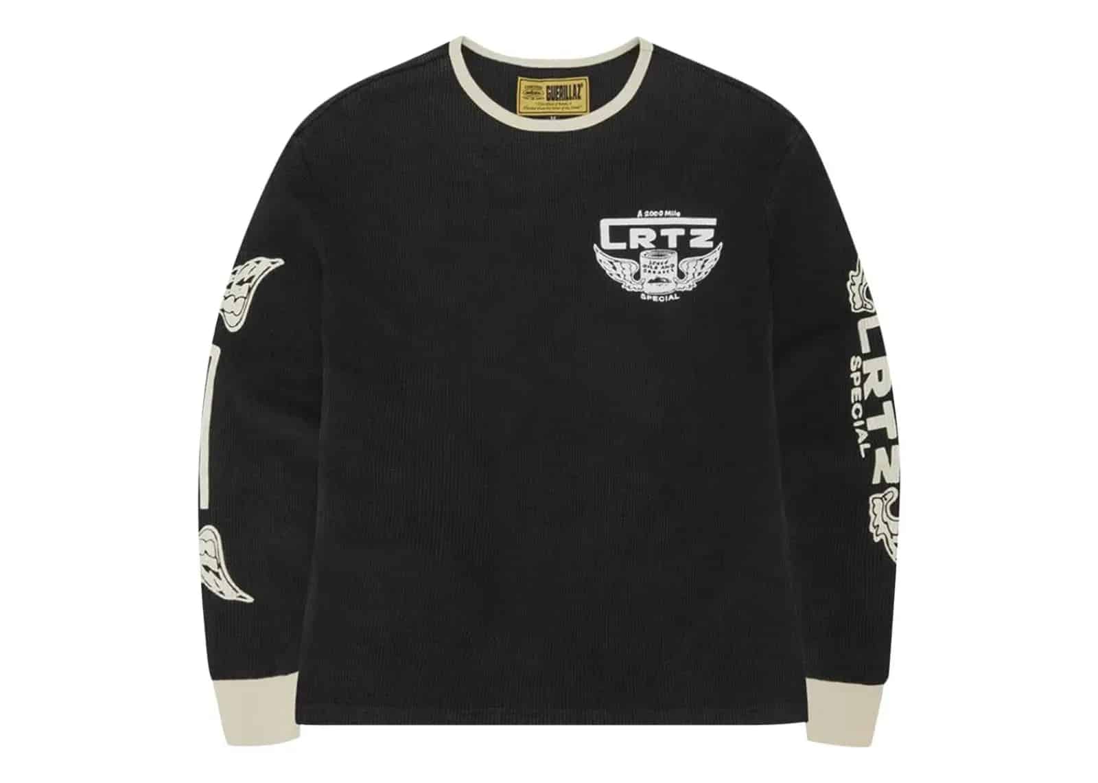 Corteiz Gasolina Waffle Long-Sleeve Black - Sneaker Türkiye