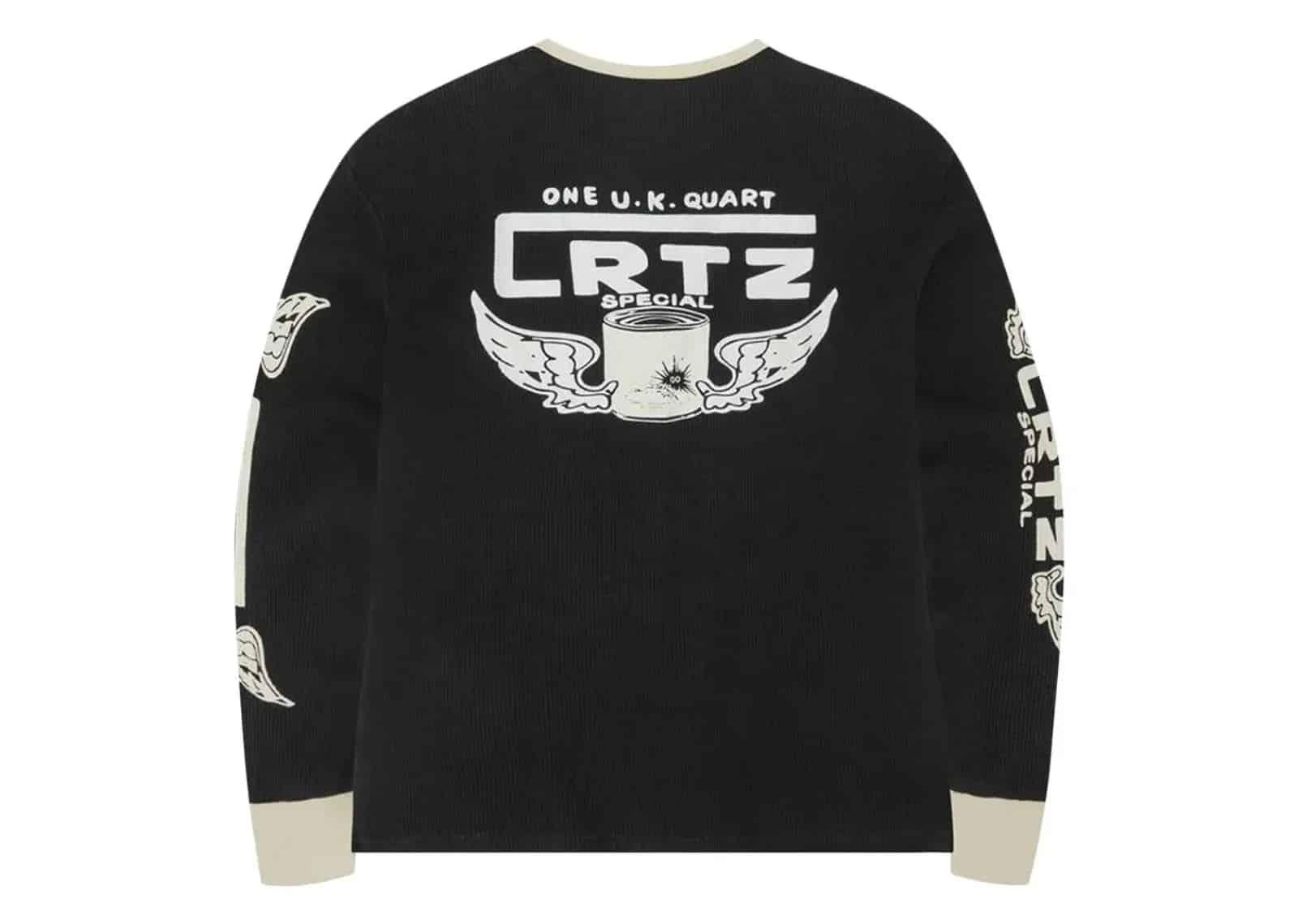 Corteiz Gasolina Waffle Long-Sleeve Black - Sneaker Türkiye