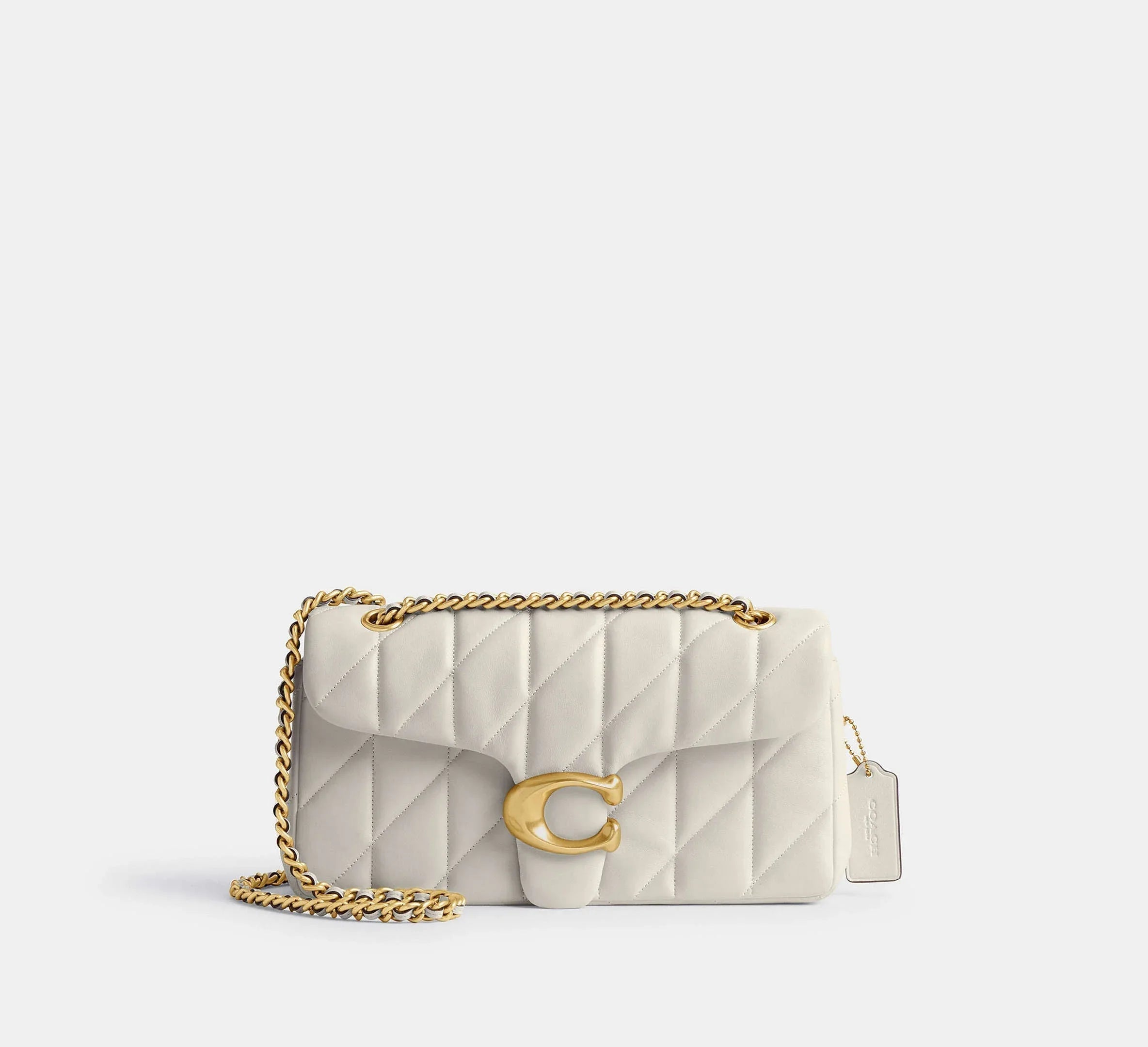 Coach Tabby Shoulder Bag 26 With Quilting – Brass/Chalk - Sneaker Türkiye