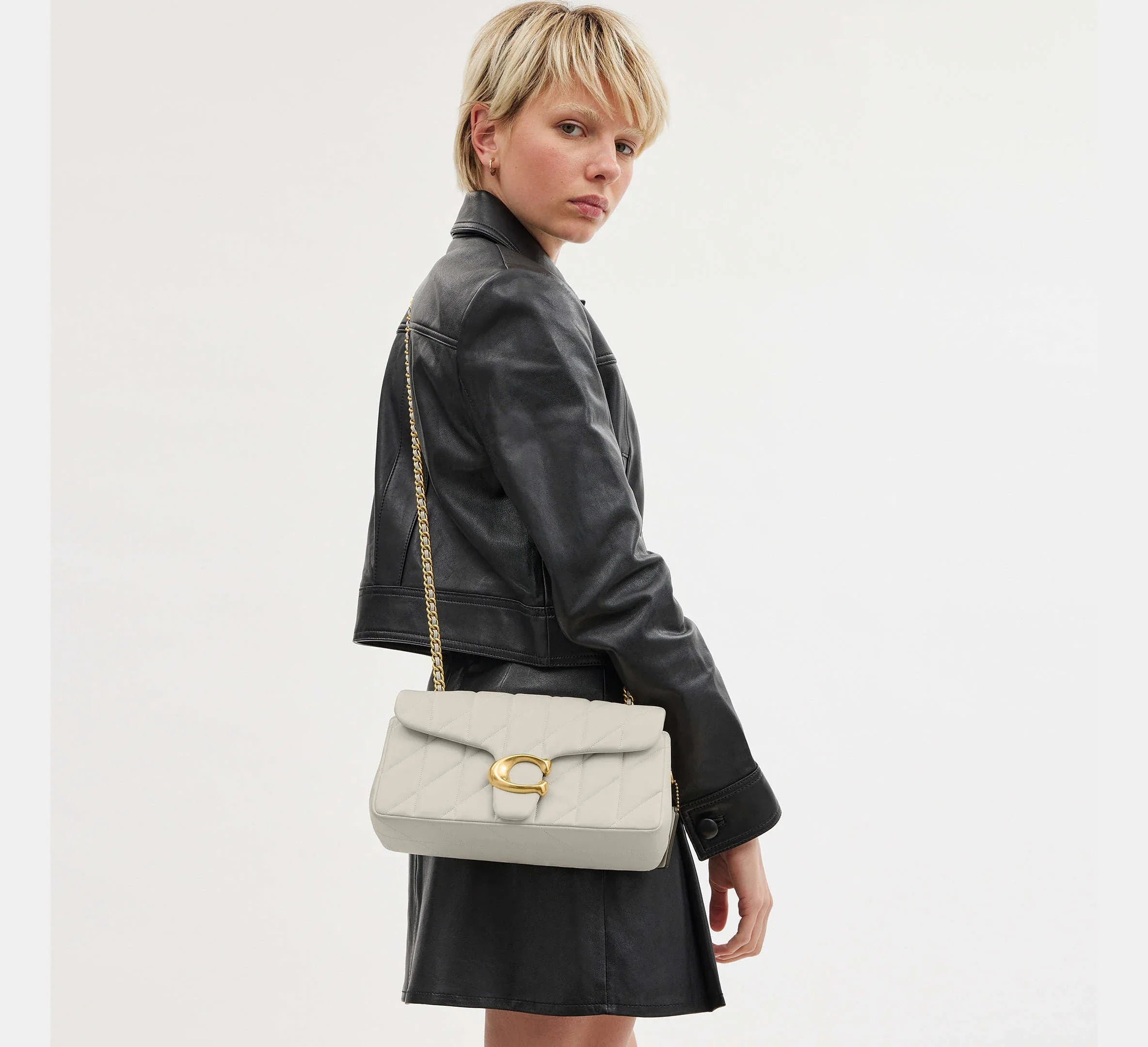 Coach Tabby Shoulder Bag 26 With Quilting – Brass/Chalk - Sneaker Türkiye