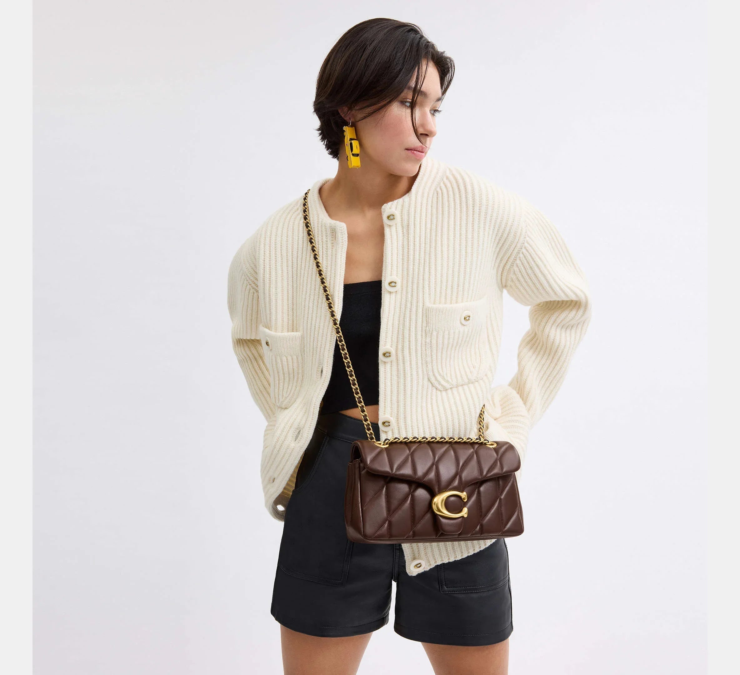 Coach Tabby Shoulder Bag 26 With Quilting Brass/Maple - Sneaker Türkiye