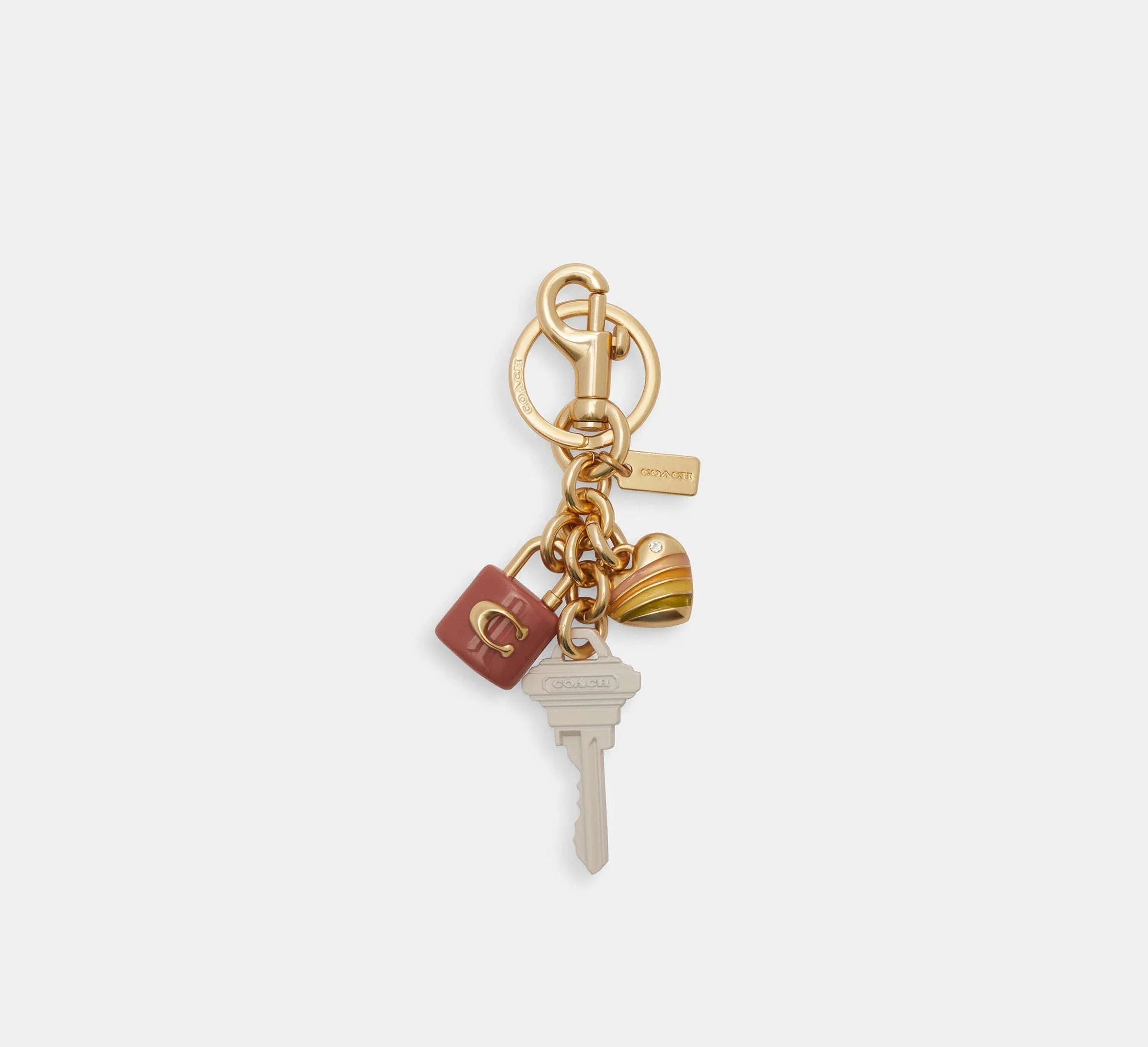 Coach Key Cluster Bag Charm – Gold/Pink Multi - Sneaker Türkiye
