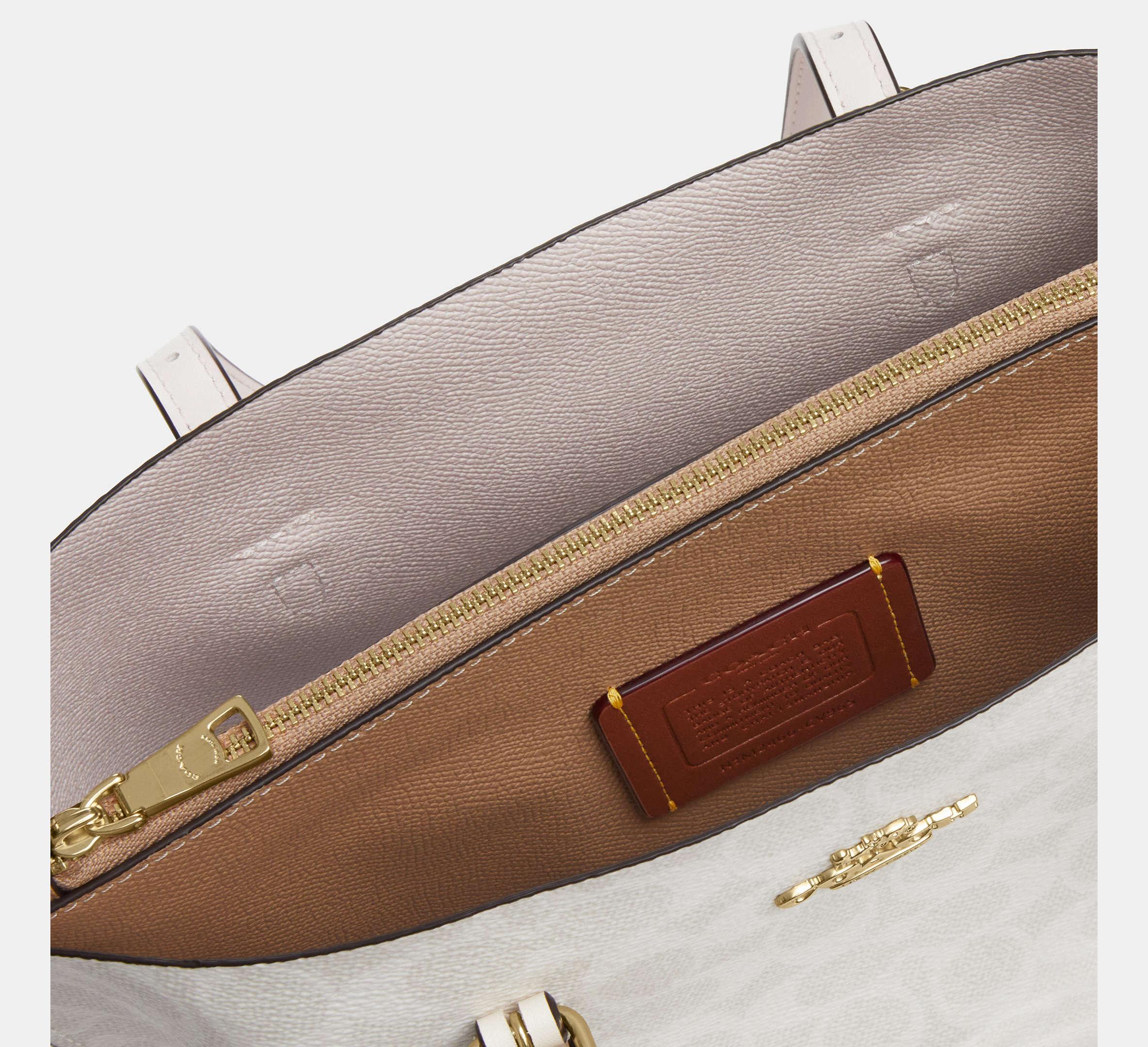 Coach Mollie Tote Bag 25 In Signature – Gold/White/Chalk - Sneaker Türkiye