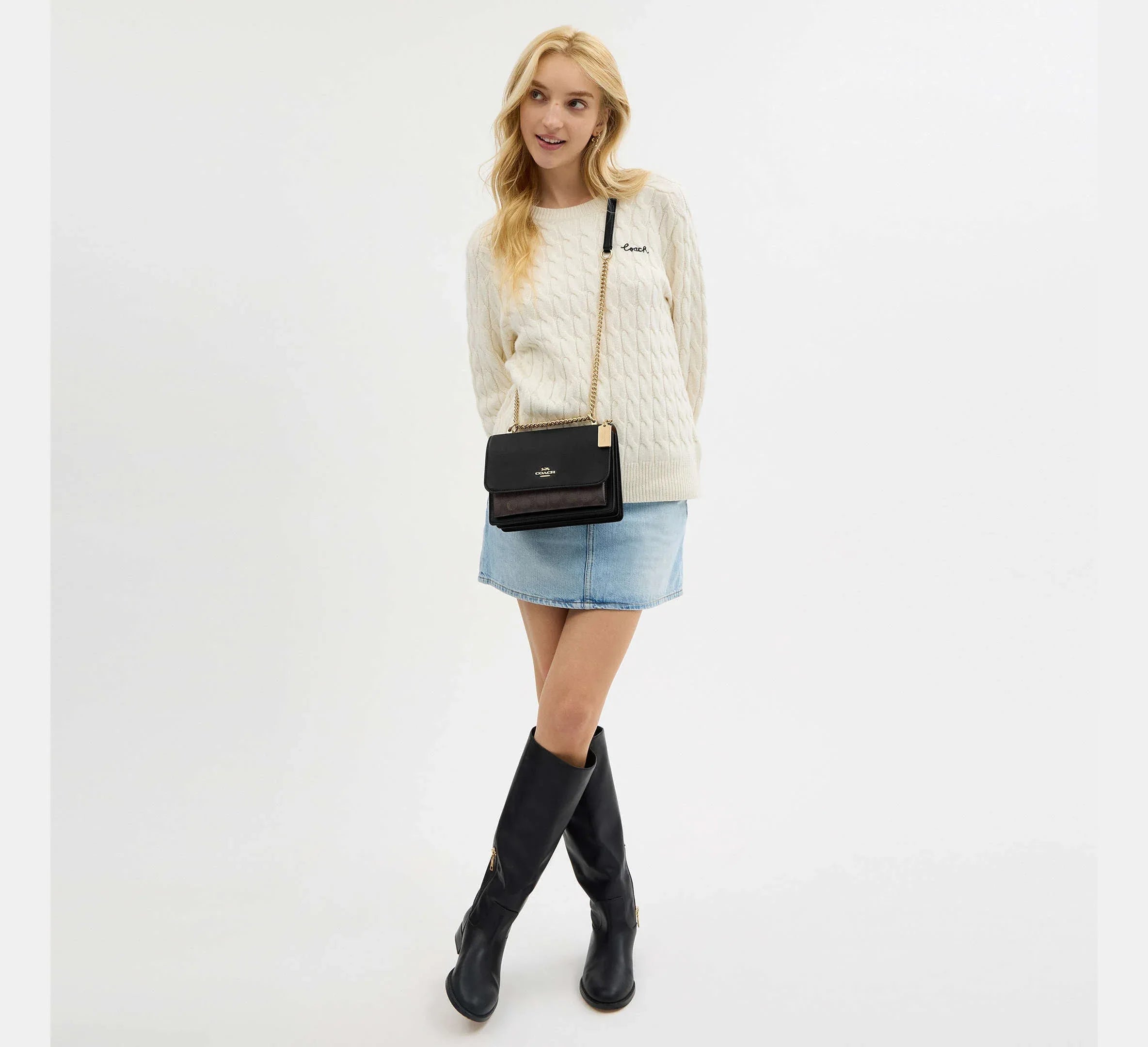 Coach Klare Crossbody Bag In Signature – Gold/Walnut/Black - Sneaker Türkiye