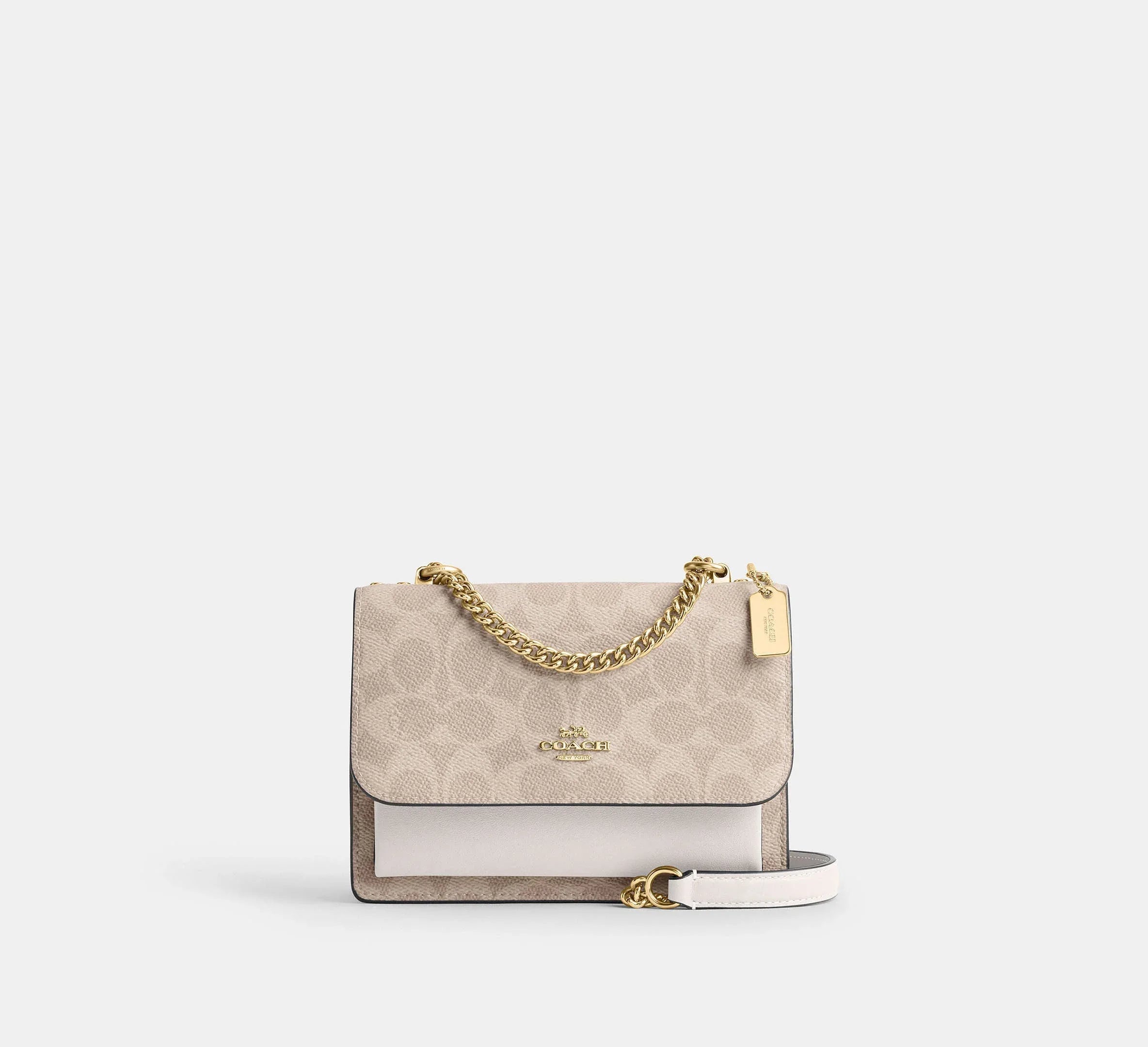 Coach Mini Klare Crossbody Bag In Signature – Gold/Sand/Chalk - Sneaker Türkiye