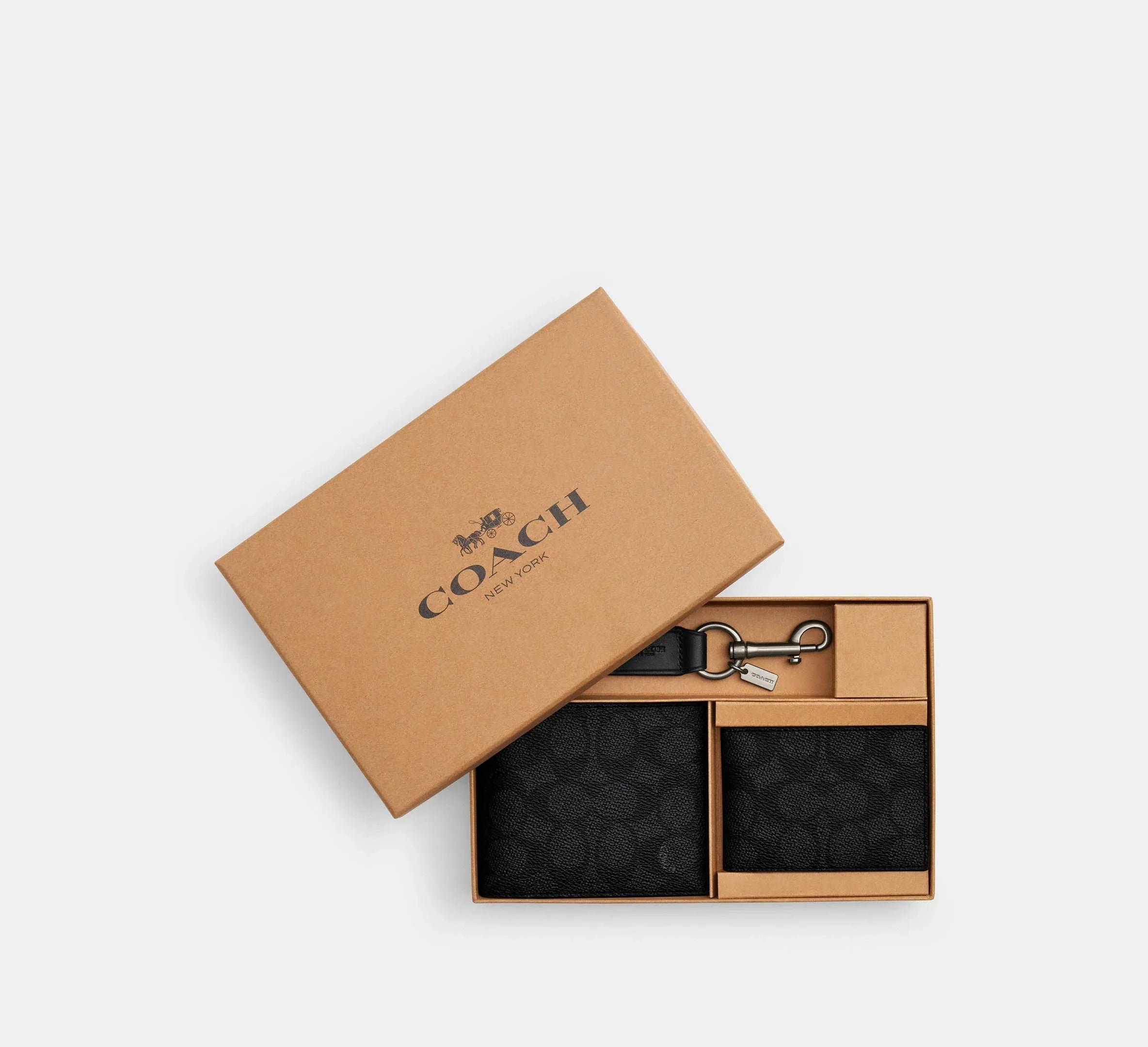 Coach 3-In-1 Wallet Gift Set In Signature – Gunmetal/Charcoal/Black - Sneaker Türkiye