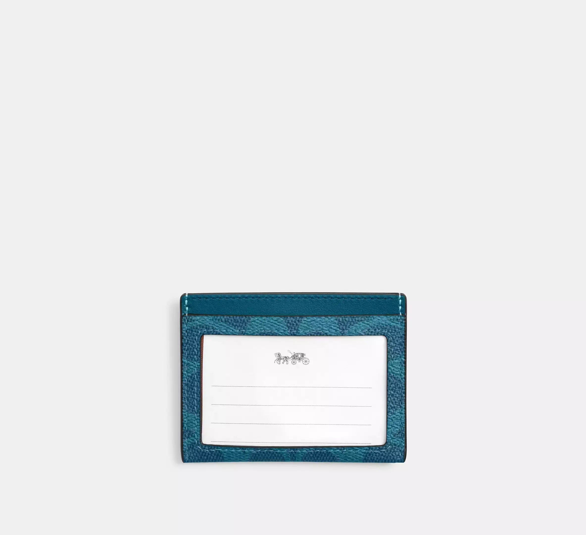Coach Slim Id Card Case In Signature – Aquamarine Teal - Sneaker Türkiye