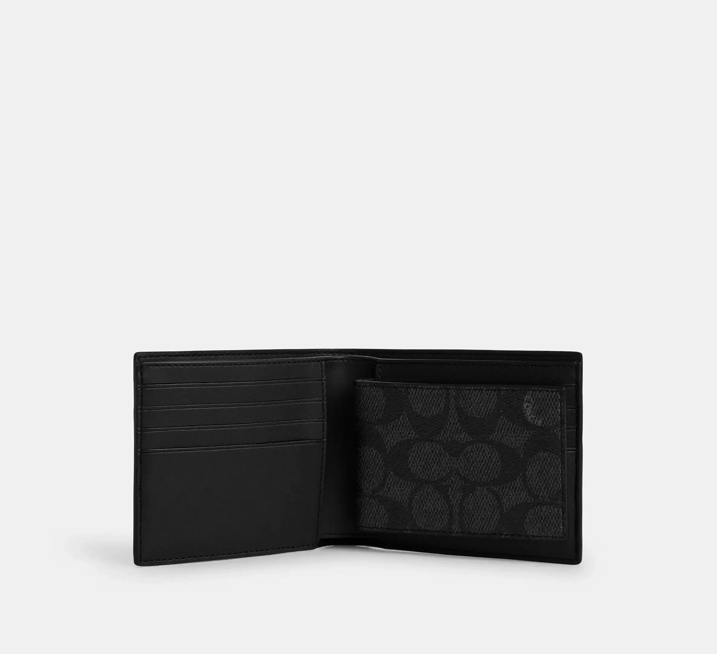 Coach 3-In-1 Wallet In Signature Canvas With Varsity Stripe – Charcoal/Denim/Chalk - Sneaker Türkiye