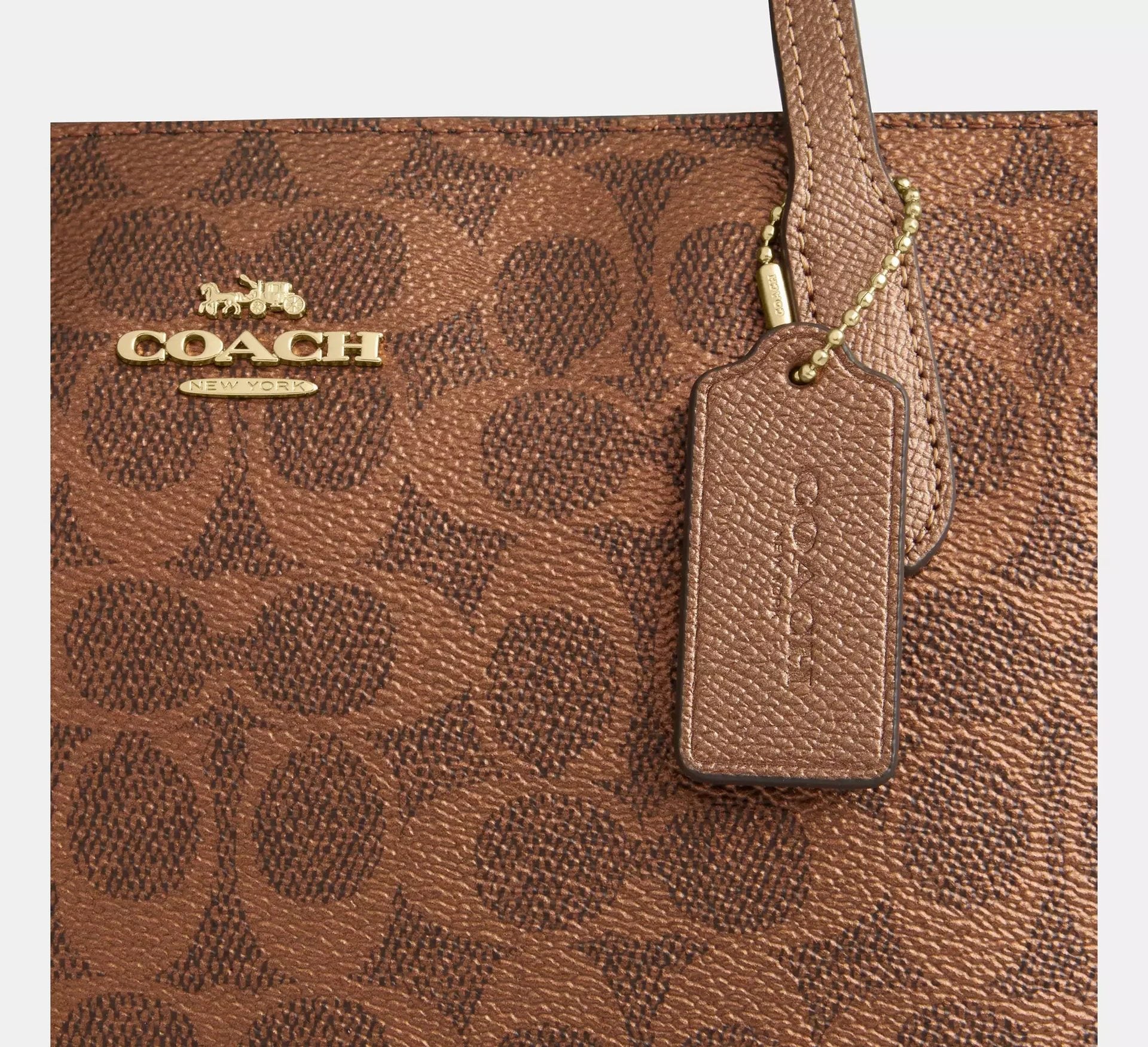 Coach Fiona Zip Tote Bag In Signature – Gold/Brown/Copper - Sneaker Türkiye