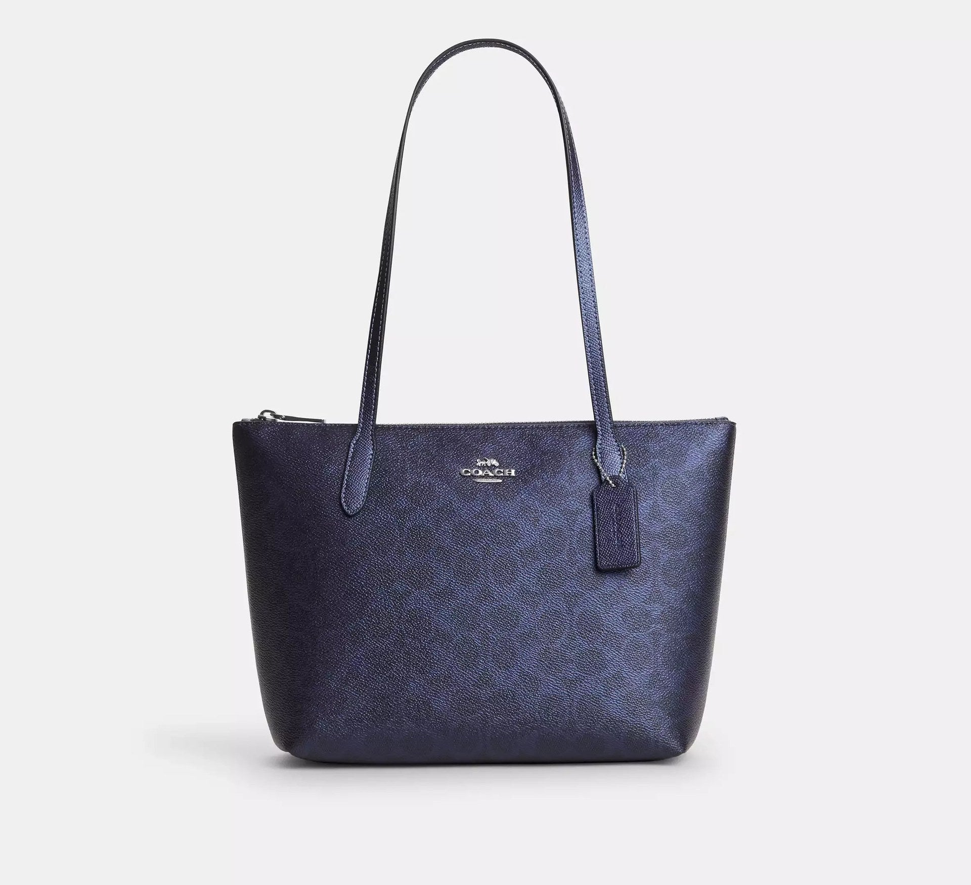 Coach Fiona Zip Tote Bag In Signature – Sv/Blue/Navy - Sneaker Türkiye
